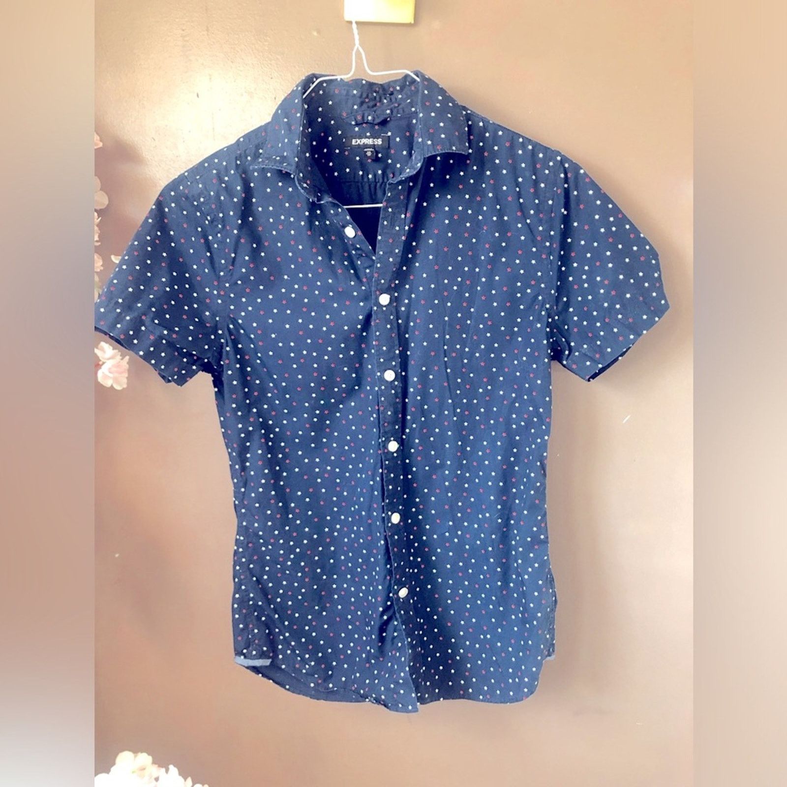 Express Express button down shirt red and white stars Size US XS / EU 42 / 0 - 1 Thumbnail