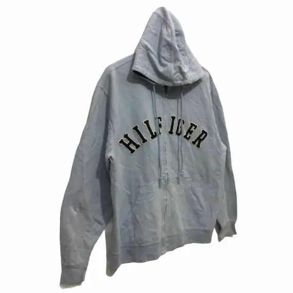 Tommy Hilfiger TOMMY HILFIGER Hoodie Full Zip Sweater Spell Out Pullover Size M / US 6-8 / IT 42-44 - 4 Thumbnail
