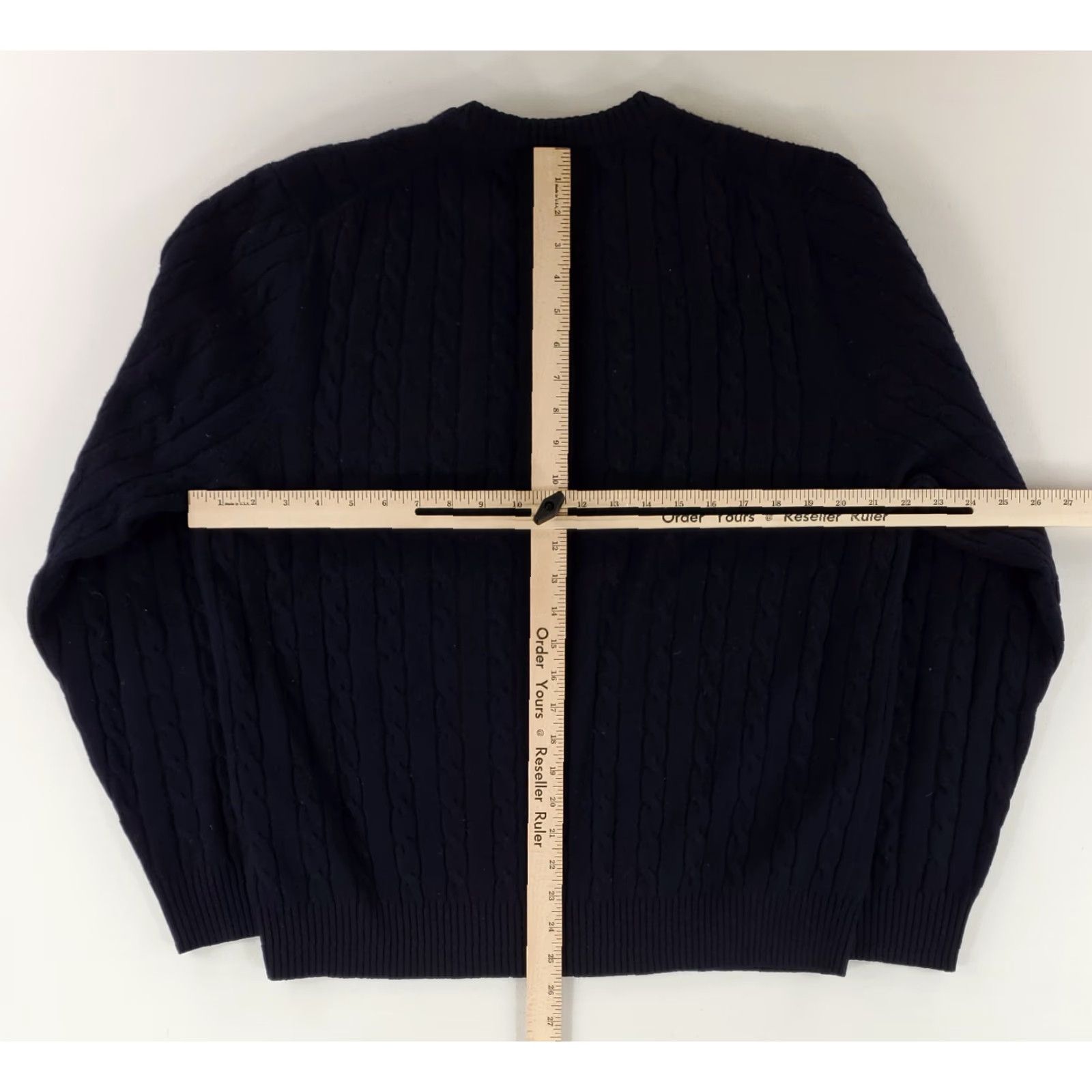 Brooks Brothers Brooks Brothers Sweater Cable Knit Navy Blue Mens L Pullover Lambs Wool Scottish Navy L Size US L / EU 52-54 / 3 - 7 Thumbnail