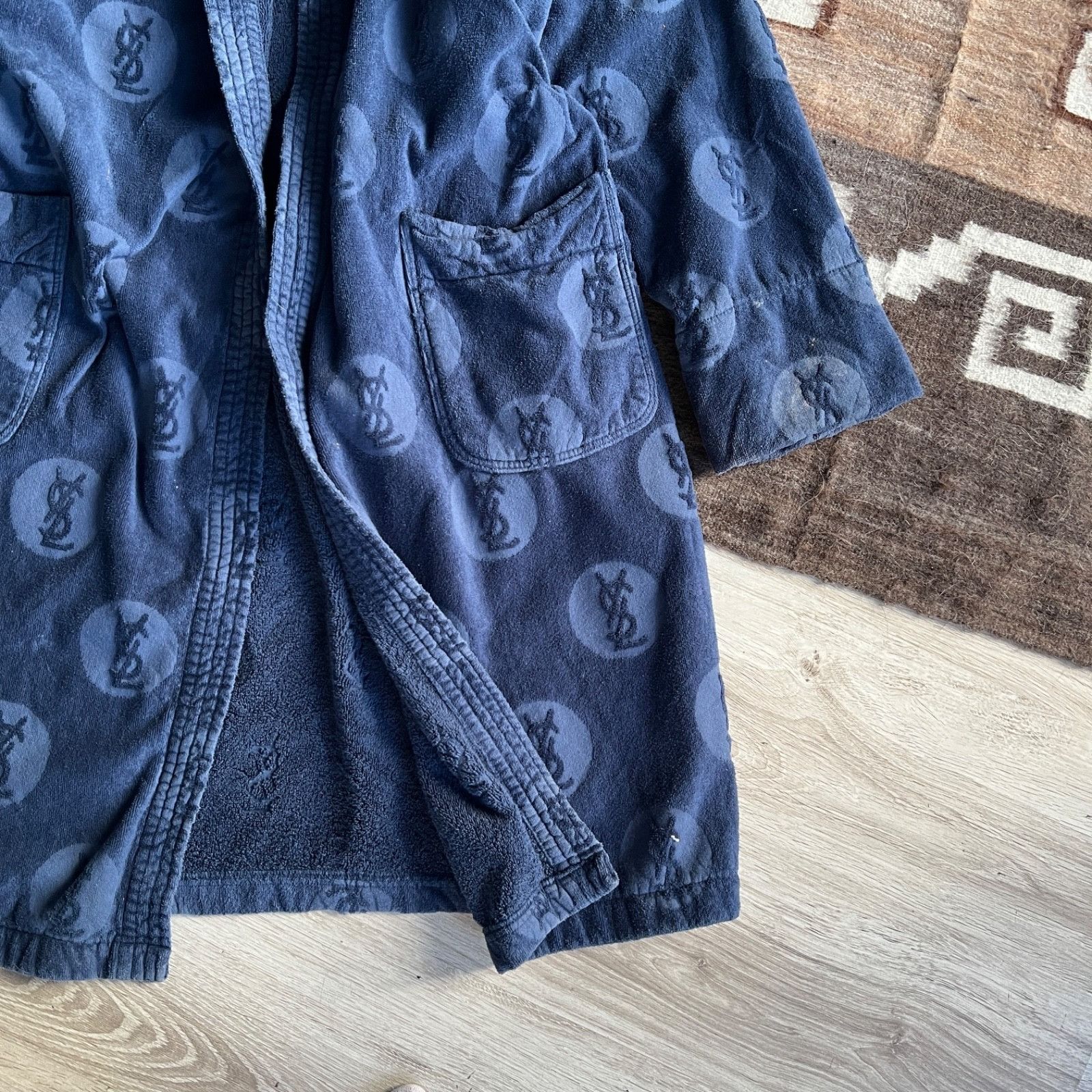 Saint Laurent Paris Yves Saint Laurent Monogram Hooded Bathrobe 9965AC Size US XL / EU 56 / 4 - 4 Thumbnail
