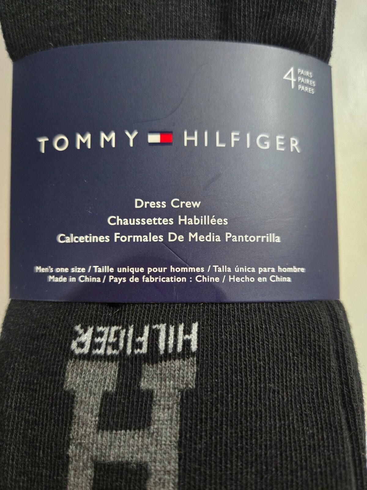 Tommy Hilfiger Tommy Hilfiger Mens Trouser Dress Socks Crew Logo 4 pack NWT Size ONE SIZE - 4 Thumbnail