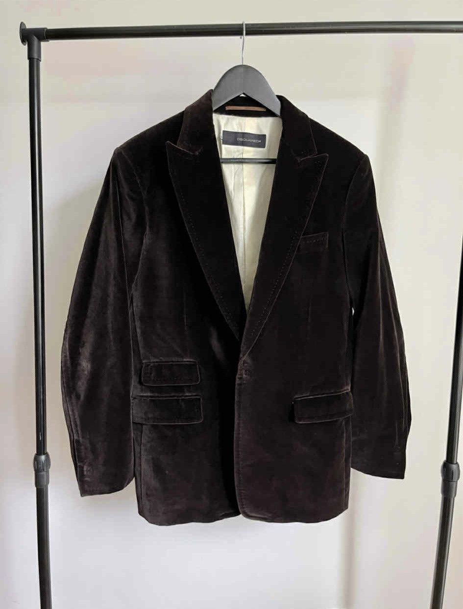 Dsquared2 Archive Dsquared2 AW06 runway hand made velvet blazer jacket Size 50S - 2 Thumbnail