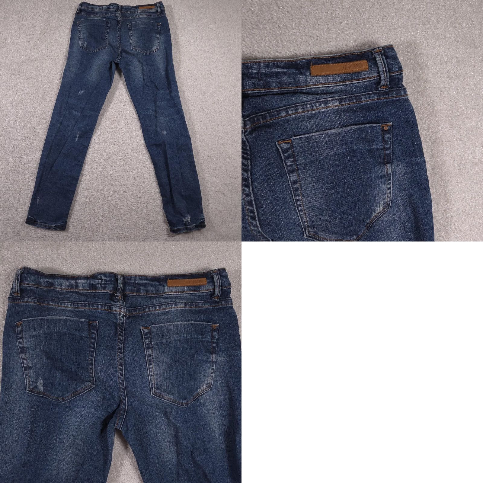 Zara Zara Trafaluc Denim Jeans Womens 6 Blue Medium Wash Distressed Ripped Skinny TRF Zip Pocket Pockets Slim Rise Mid Inseam 28in Crew Size 28" / US 6 / IT 42 - 10 Thumbnail