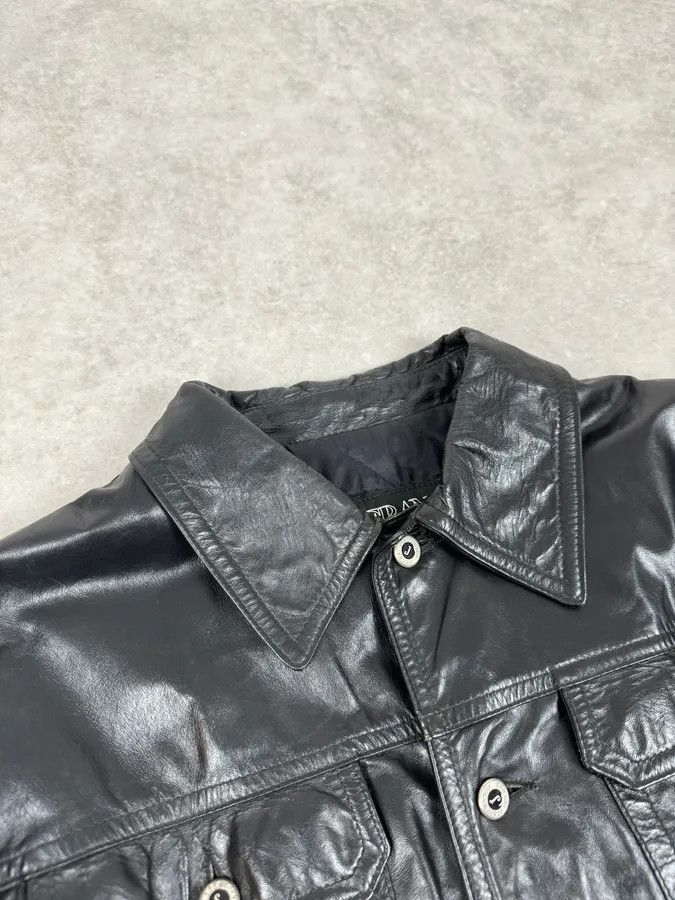 Gianfranco Ferre 2000s Gianfranco Ferré Black Leather Trucker Jacket Size US M / EU 48-50 / 2 - 5 Thumbnail