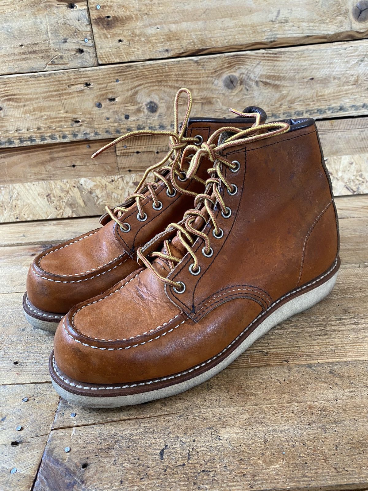 Red Wing Redwing moc-toe brown leather boots uk 6.5 Size US 7.5 / EU 40-41 - 3 Thumbnail