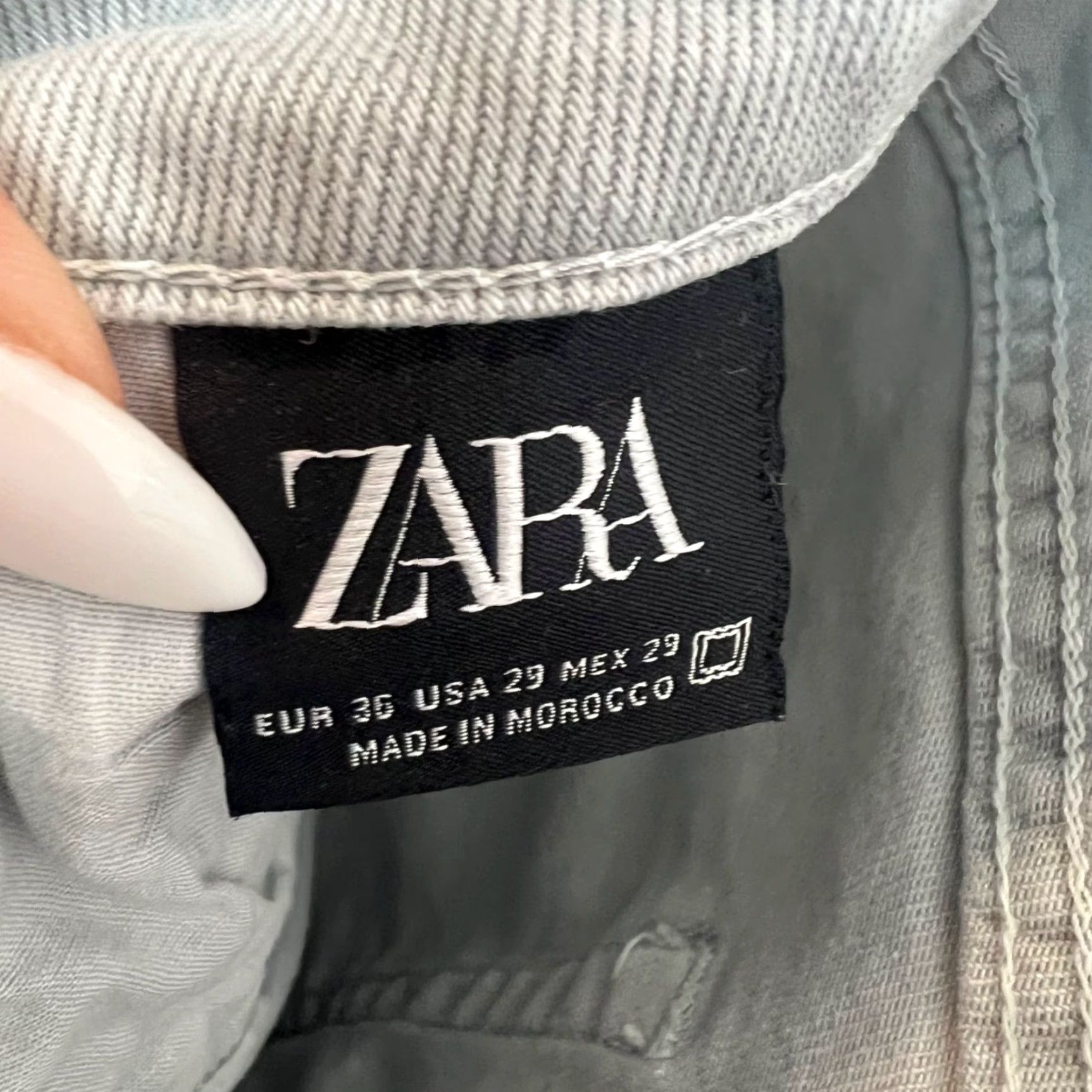 Zara Zara Jeans Womens Leg Tapered Frayed Hem Gray Size 29 Size 29" - 3 Thumbnail