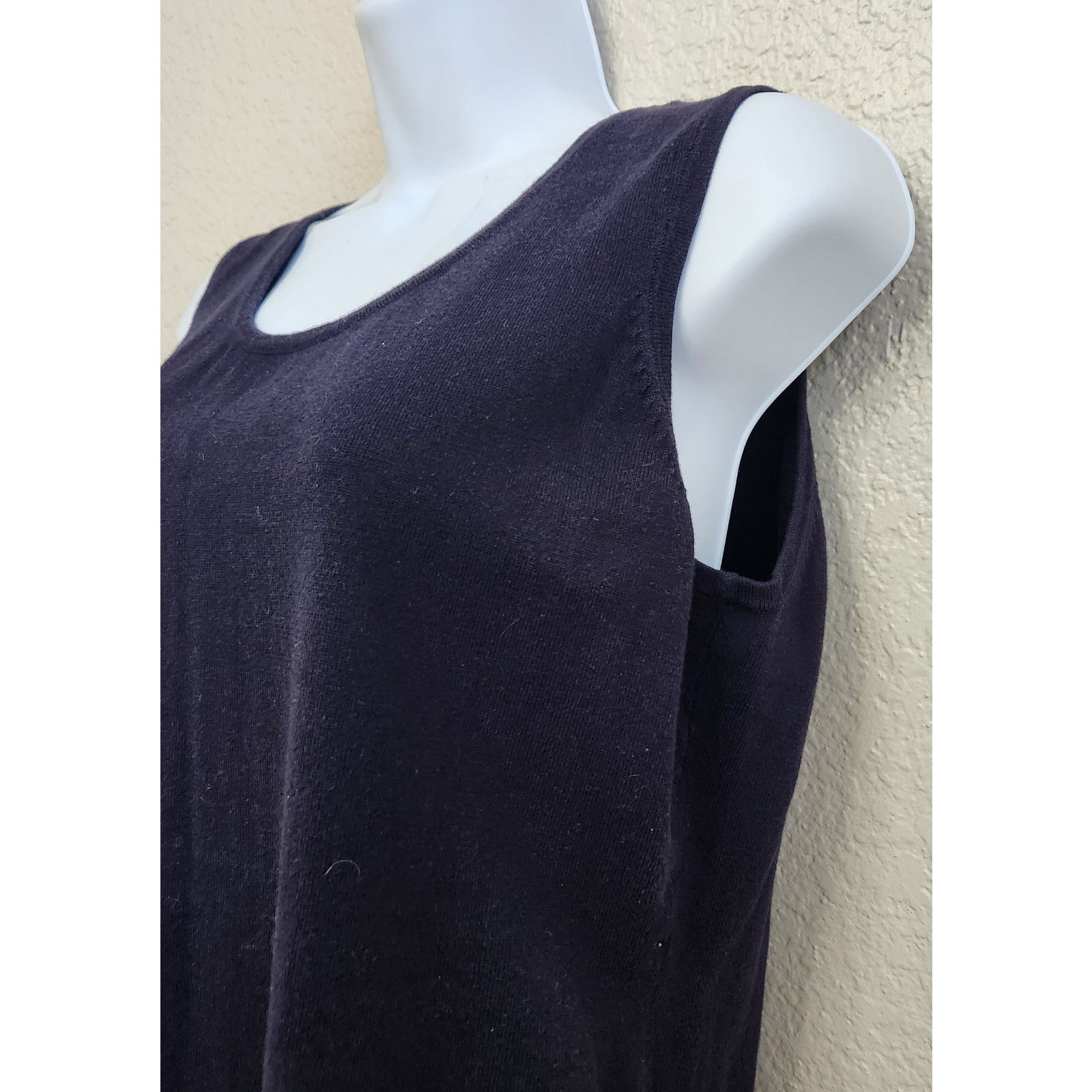 Other Peter Nygard Blue Round Neck Sleeveless Sweater Top Large Size L / US 10 / IT 46 - 2 Thumbnail