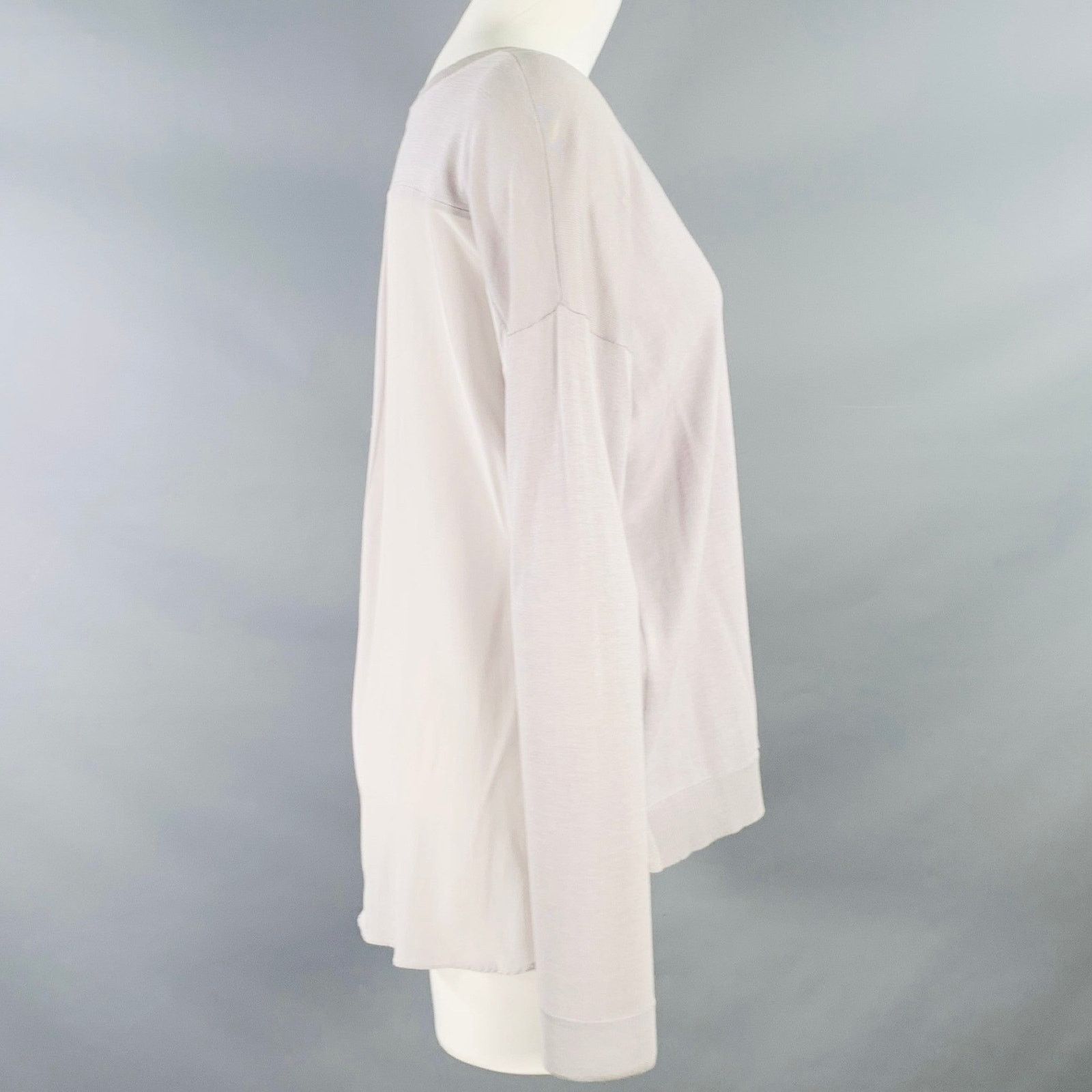Other M Cotton Silk Long Sleeve Scoop Neck Casual Top Size M / US 6-8 / IT 42-44 - 2 Thumbnail