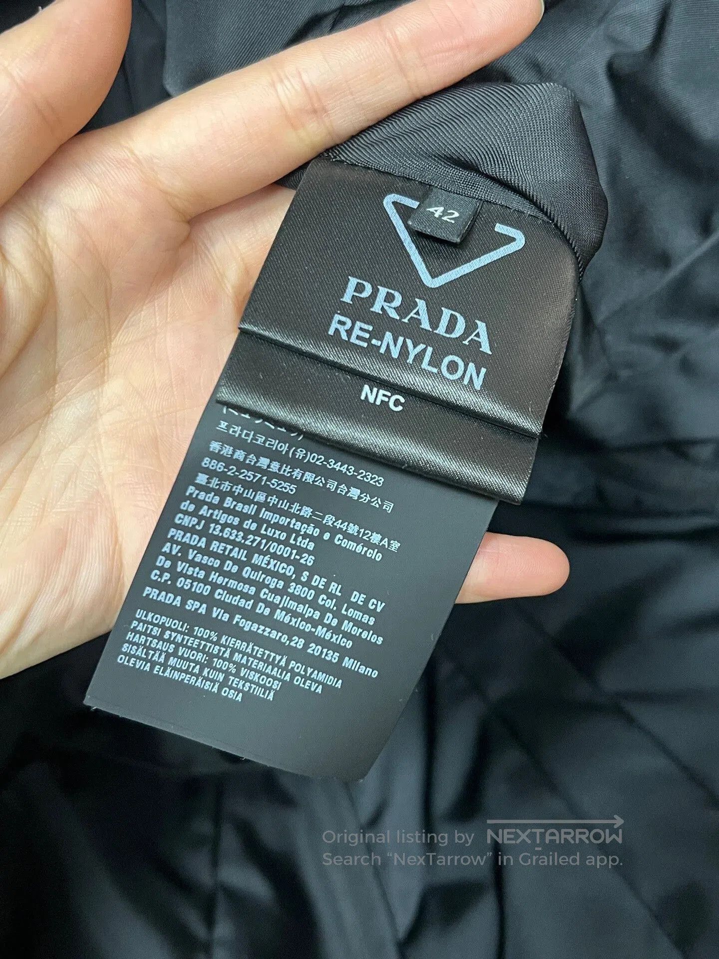 Prada black nylon belted jacket by Prada. Size L / US 10 / IT 46 - 5 Thumbnail