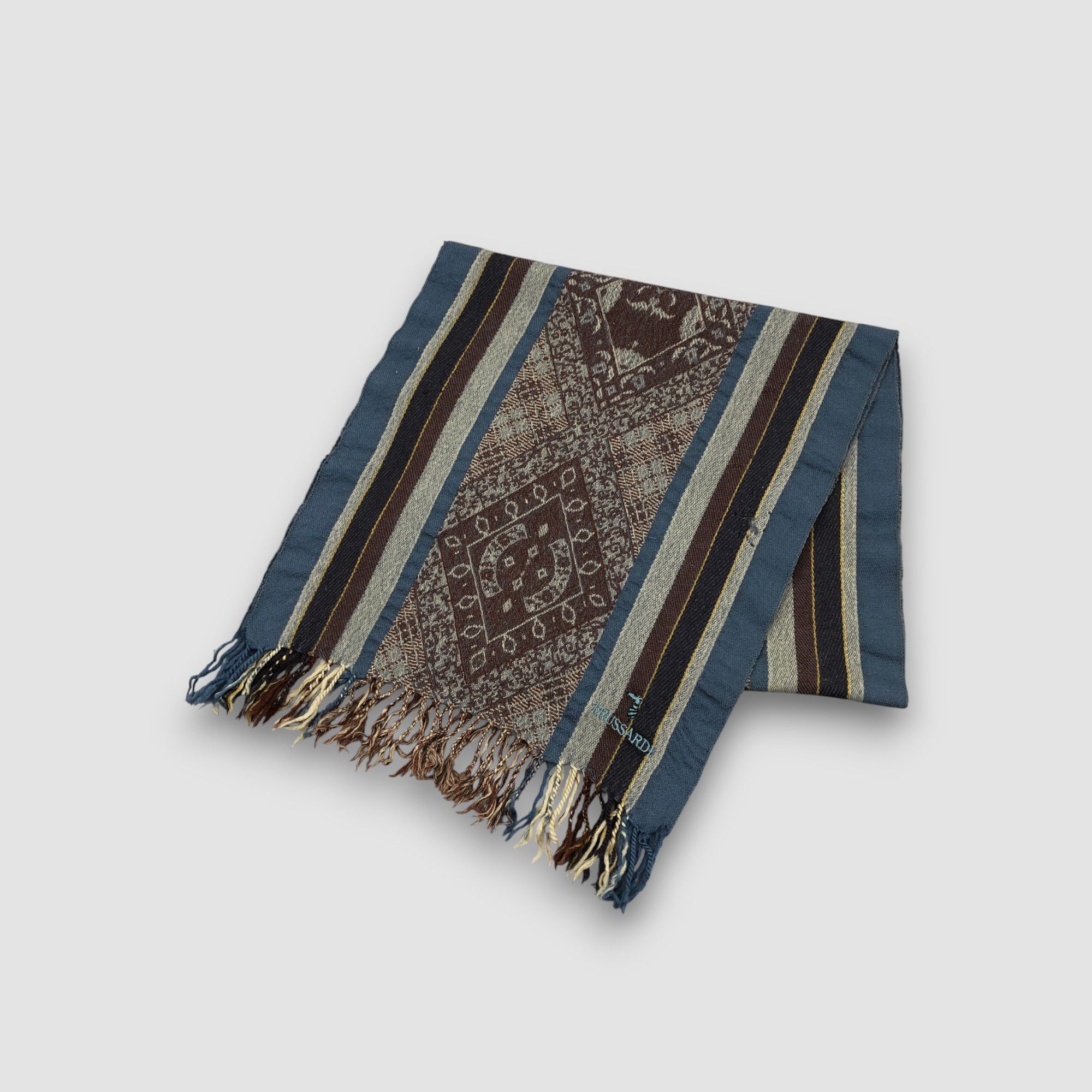 Trussardi Vintage Trussardi Scarf Muffler Wool Winter Fringe Scarves Size ONE SIZE - 3 Thumbnail