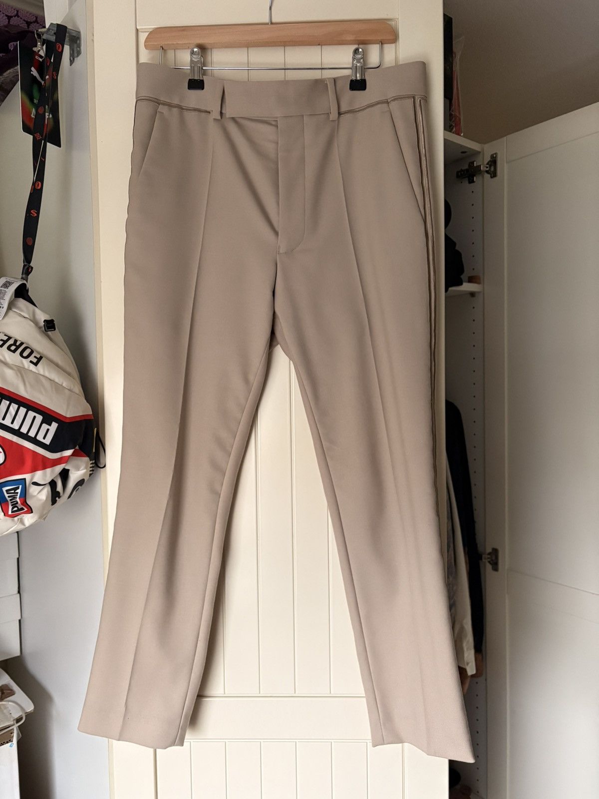 Haider Ackermann Haider Ackermann cropped pants beige gold details Size US 44 / EU 60 - 1 Thumbnail