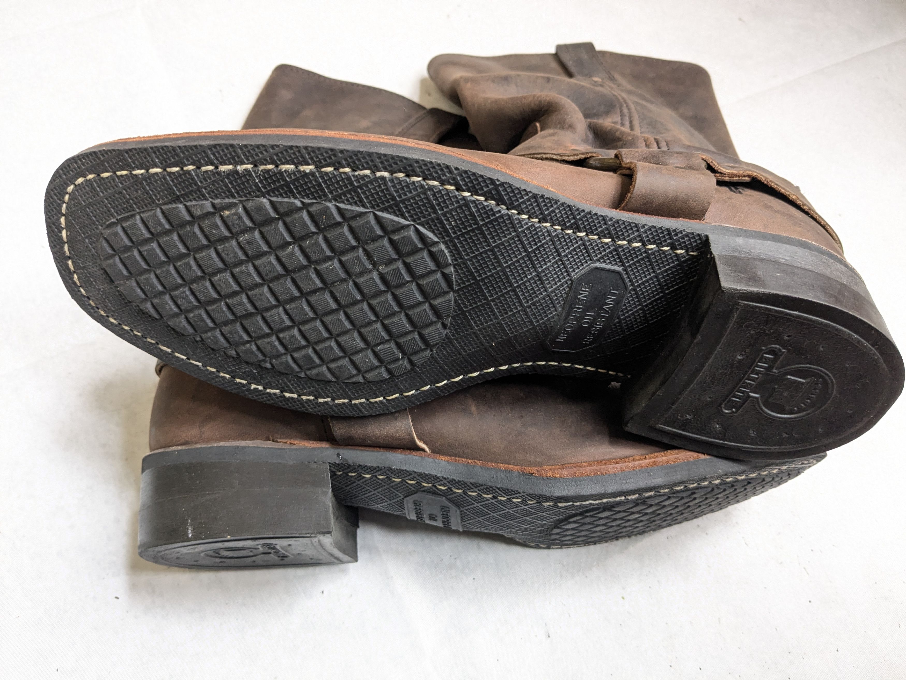 Frye Frye Harness Boots Brown Leather 12 M Buckle Size US 12 / EU 45 - 18 Thumbnail