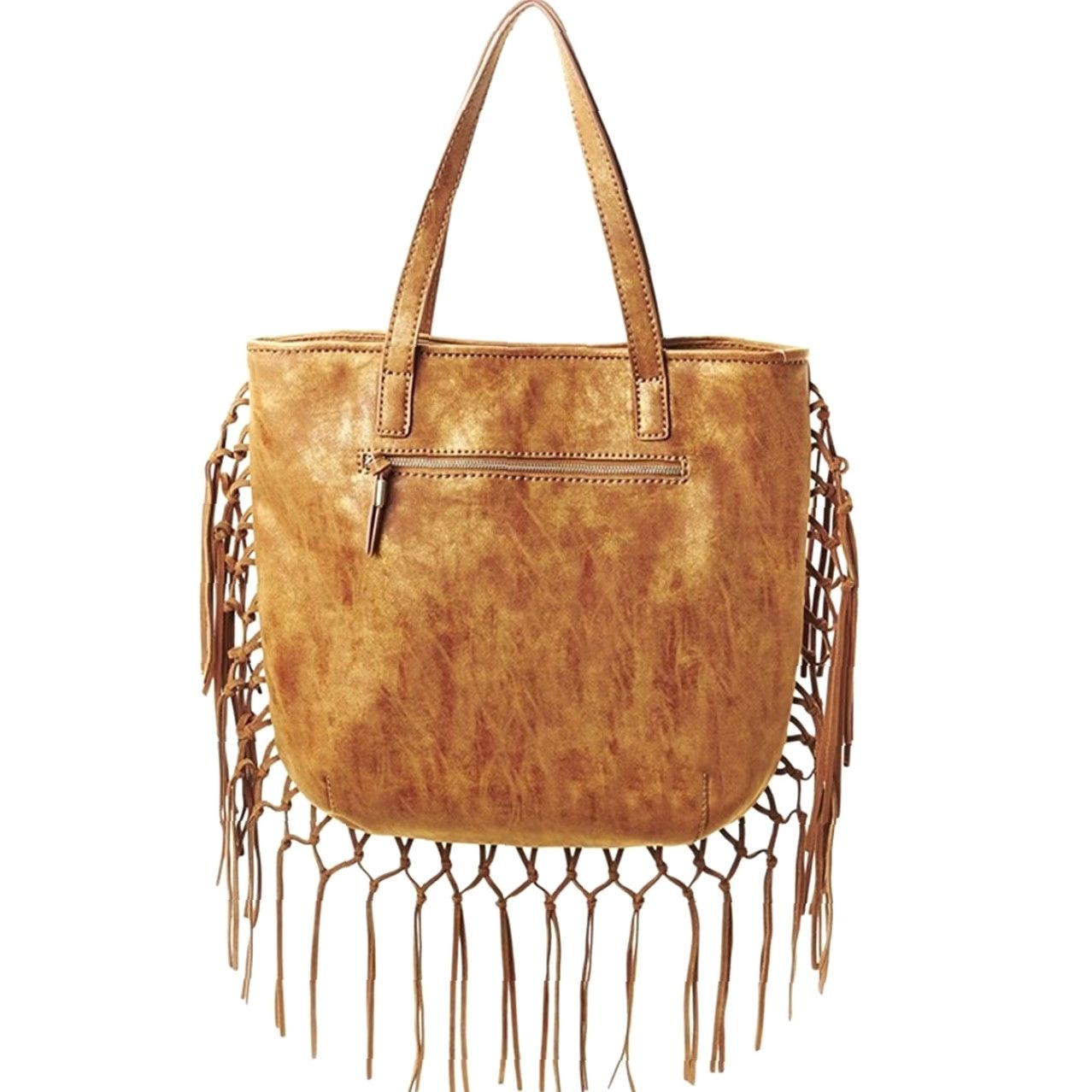 Steve Madden Steve Madden Shay Bucket Tote Large Tan Fringe Leather Trim NWT MSRP 5 Size ONE SIZE - 3 Thumbnail