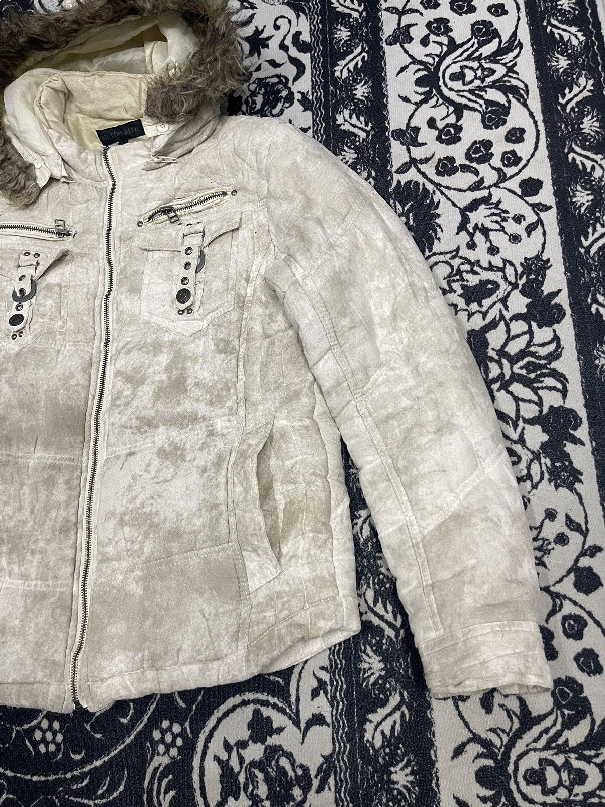 In The Attic 🔥2000s IN THE ATTIC JACKET TACTICAL JACKET FUR HOODIE Size US L / EU 52-54 / 3 - 5 Thumbnail