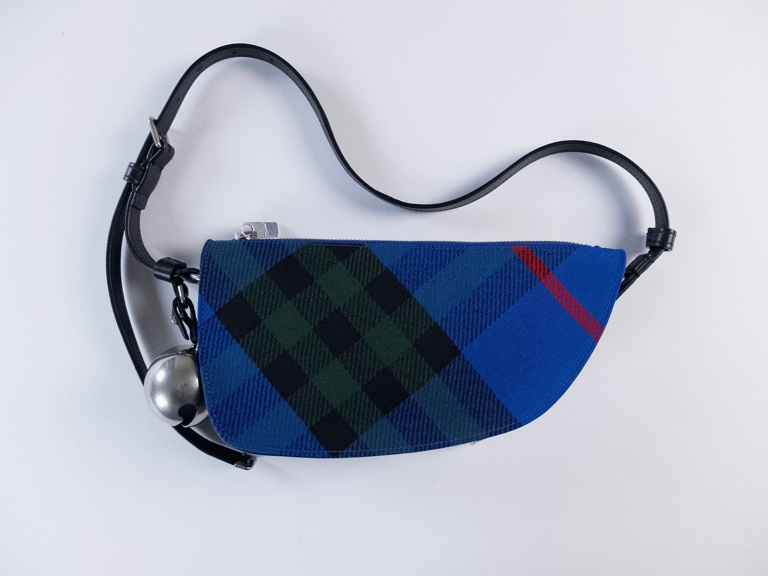 Burberry BURBERRY Shield blue check canvas leather shoulder bag Size ONE SIZE - 9 Thumbnail