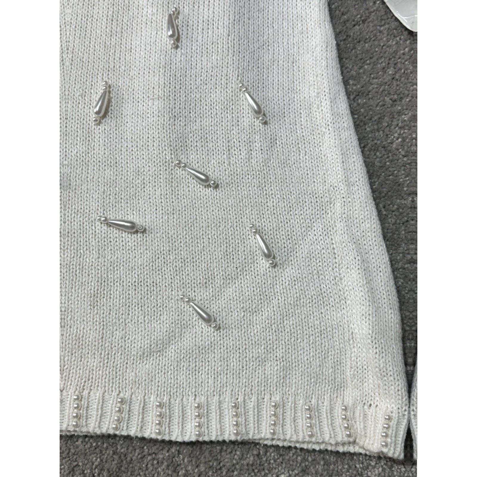 Vintage VINTAGE Pearl Sweater Womens Plus 1X 80s BoHo Christmas Winter Turtleneck Beaded Pullover Women’s 80s Holiday Party/Cocktail Workwear Size XL / US 12-14 / IT 48-50 - 5 Thumbnail