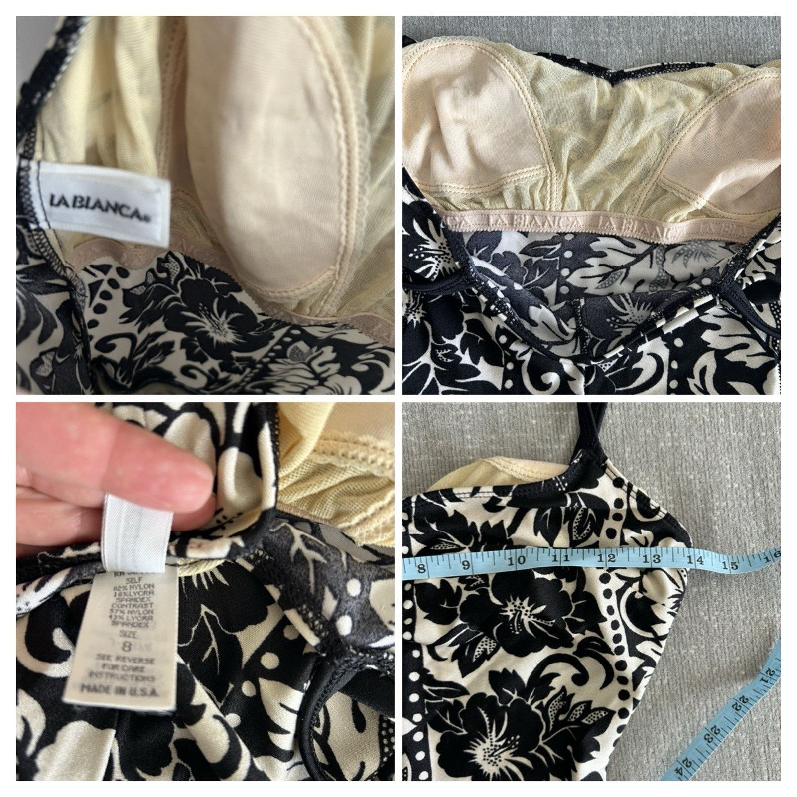 Other Vintage La Blanca One piece Swimsuit Skirt 8 Floral Retro Size ONE SIZE - 7 Thumbnail