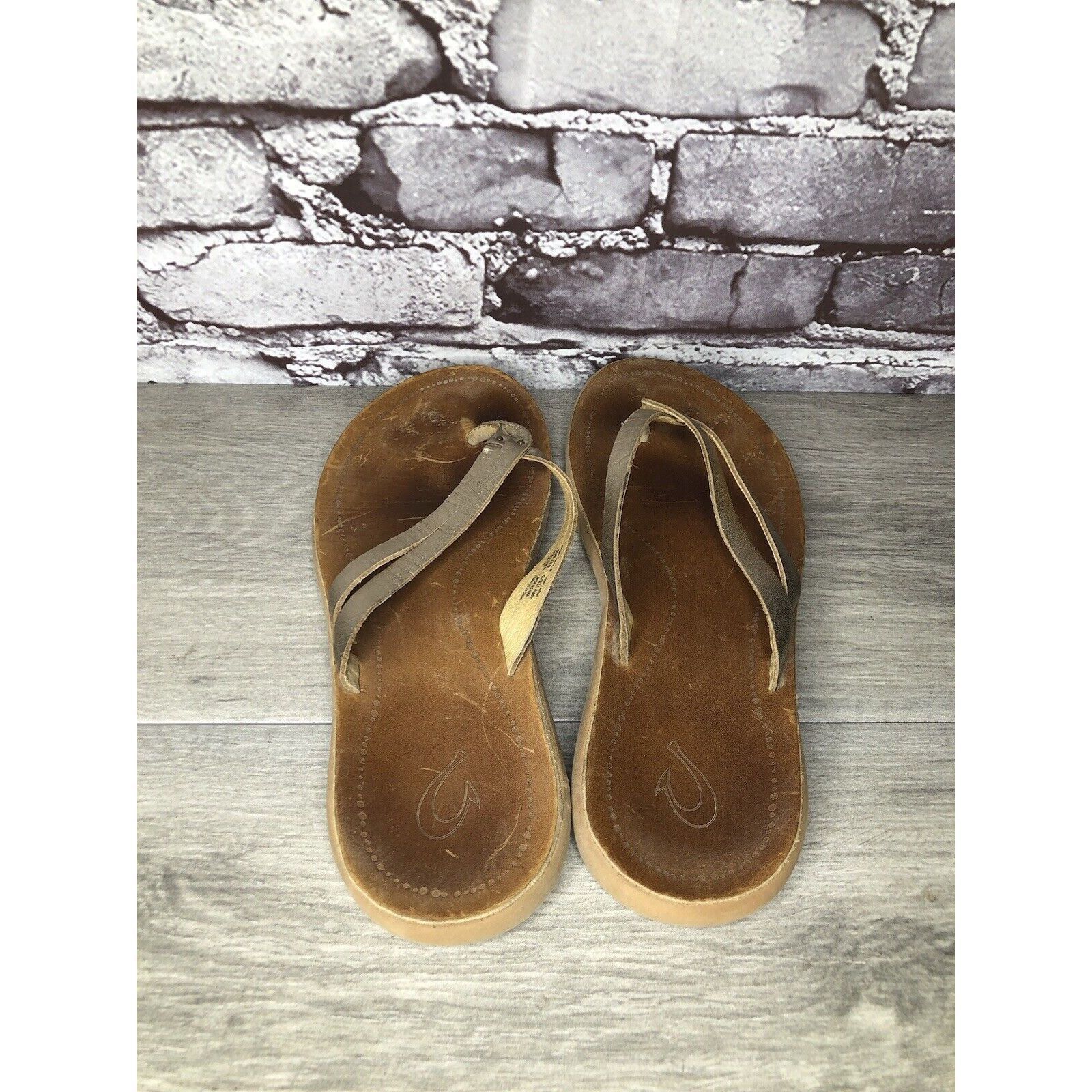 Olukai Olukai Kapehe Luana Gold Leather Beach Flip Flops Sandals Wo Size US 9 / IT 39 - 4 Thumbnail