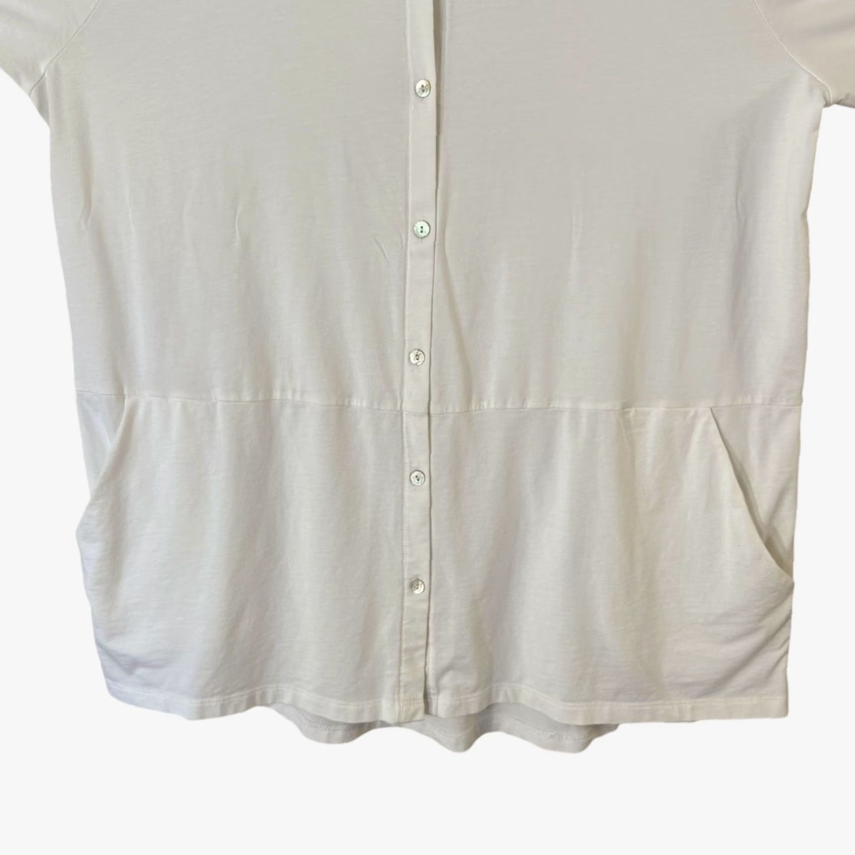 J. Jill J.Jill Pima Cotton Button-Up Tunic Shirt White Women's XL Long Sleeve Roll-Tab Casual Size XL / US 12-14 / IT 48-50 - 6 Thumbnail