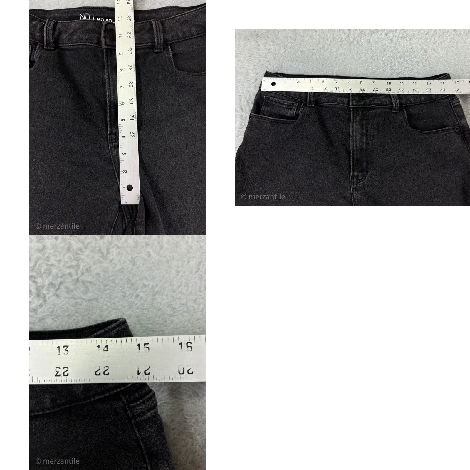 Vintage No Boundaries Jeans Womens 13 High Rise Denim Black Cotton Blend Slim Tapered 5-Pocket Designer Cowboy Southwestern 90s Womens Size 34" / US 12 / IT 48 - 9 Thumbnail