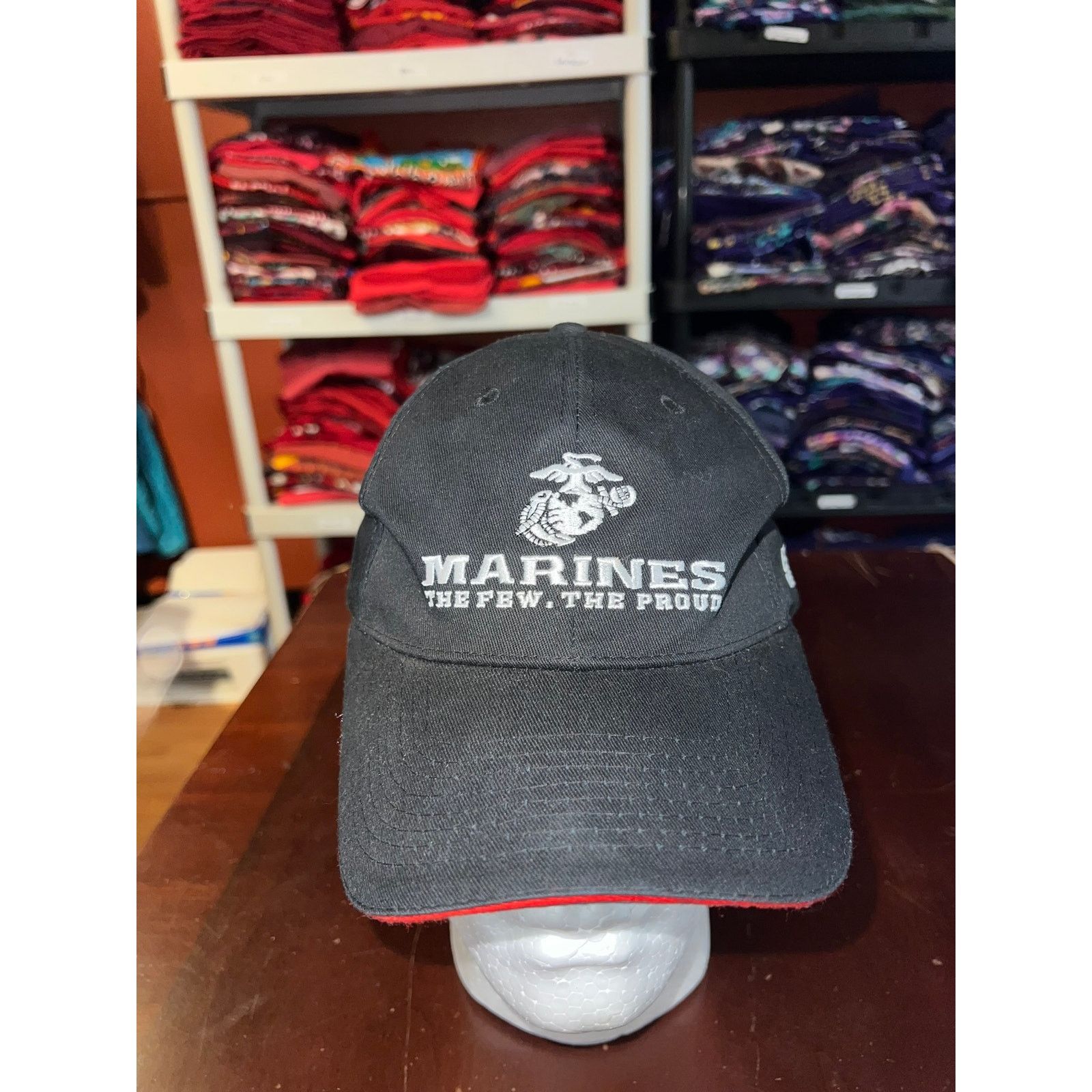 Vintage Marines Hat The Few The Proud Black Cap Headwear Size ONE SIZE - 1 Thumbnail