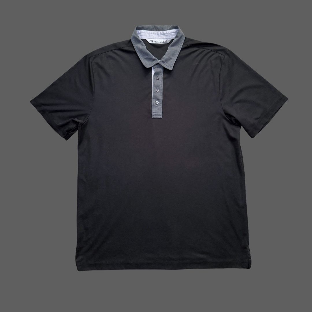 TravisMathew Travis Mathew Mens Black Gray Knit Polo Shirt Size Large Size US L / EU 52-54 / 3 - 1 Thumbnail