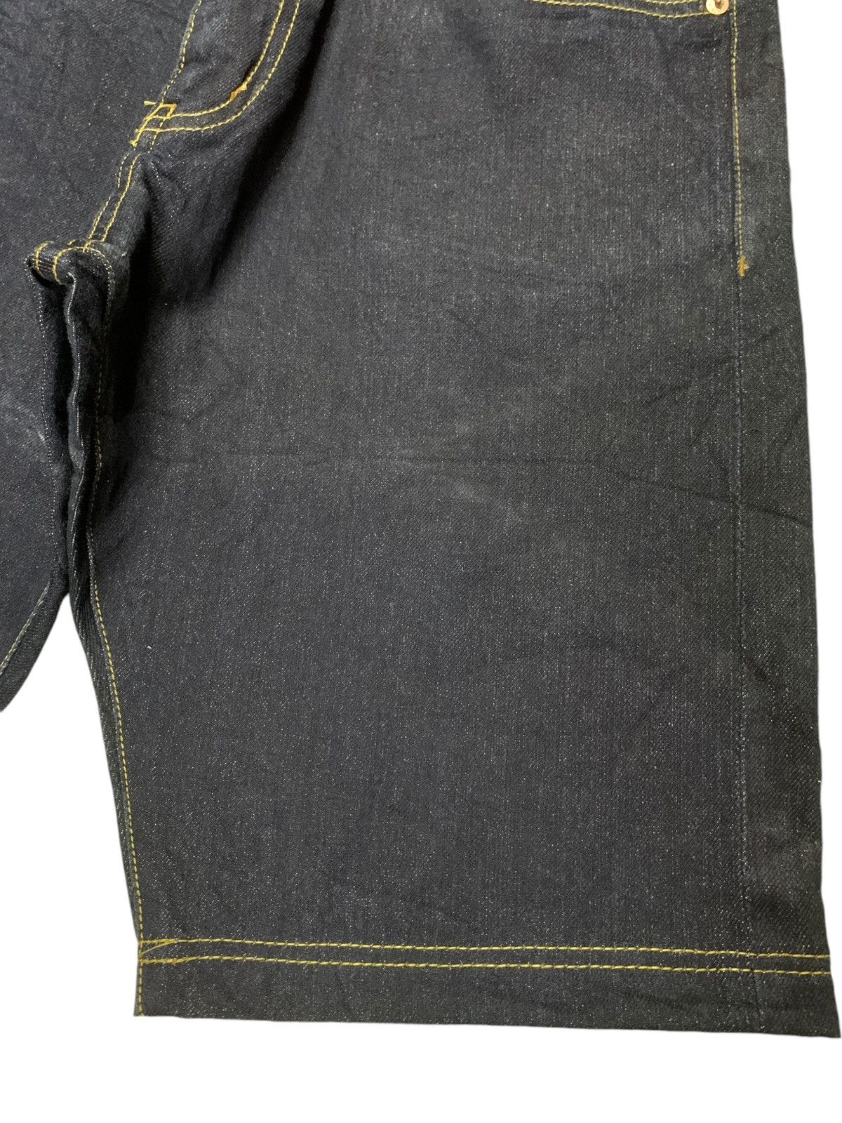 JNCO × Japanese Brand Vintage Back Number Selvedge Raw Denim Loose Jean Shorts Size US 32 / EU 48 - 10 Thumbnail
