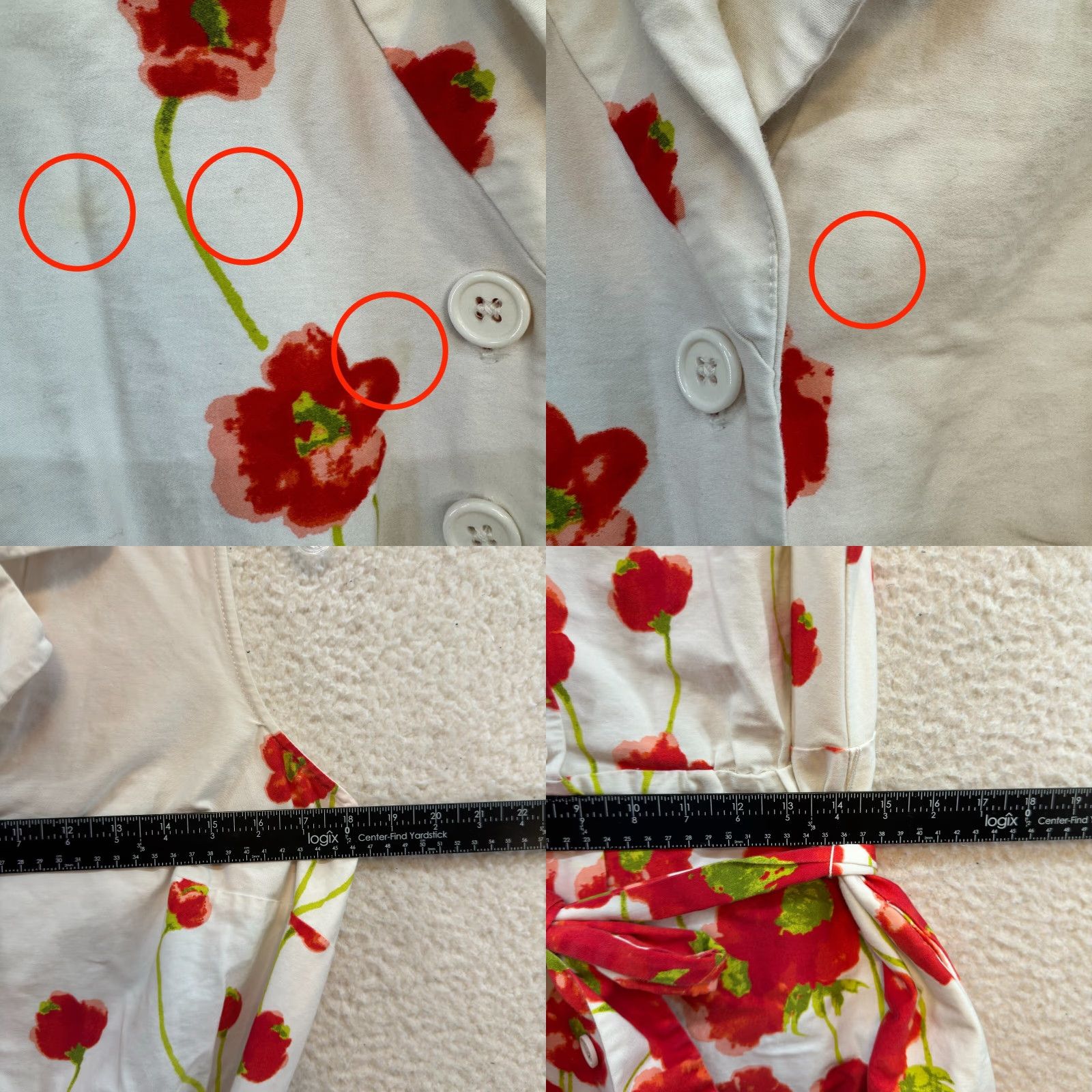 Vintage VINTAGE Lane Bryant Dress 14 White Red Floral Button Shirt Collared Mod Blouson A-Line Womens Size XL / US 12-14 / IT 48-50 - 8 Thumbnail