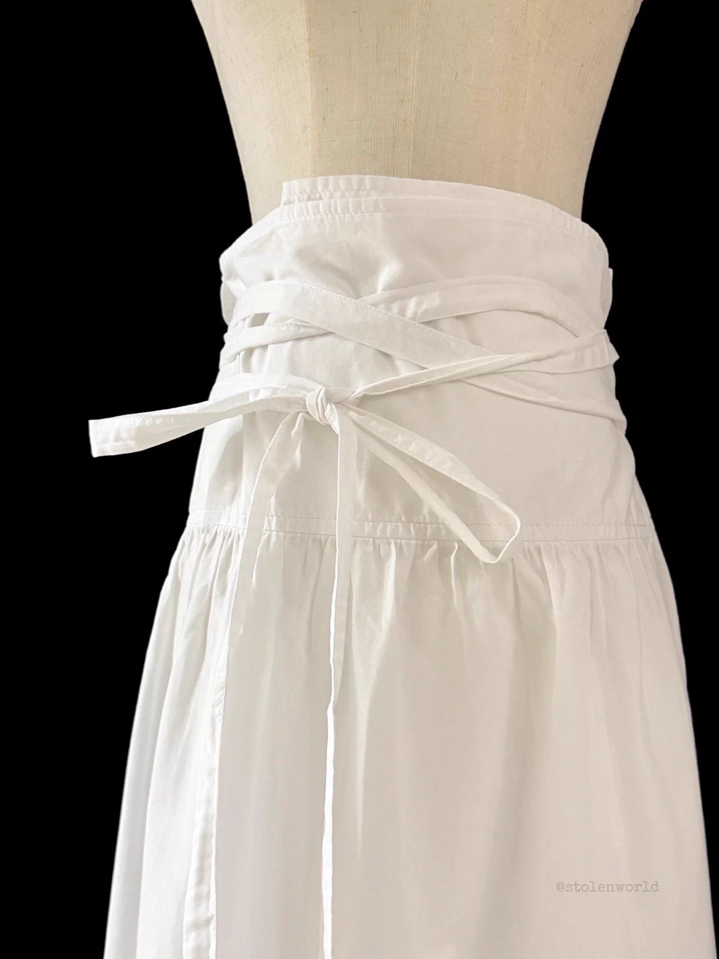 Comme des Garcons CDG White Cotton Lace Wrap Skirt M Size 29" - 7 Thumbnail