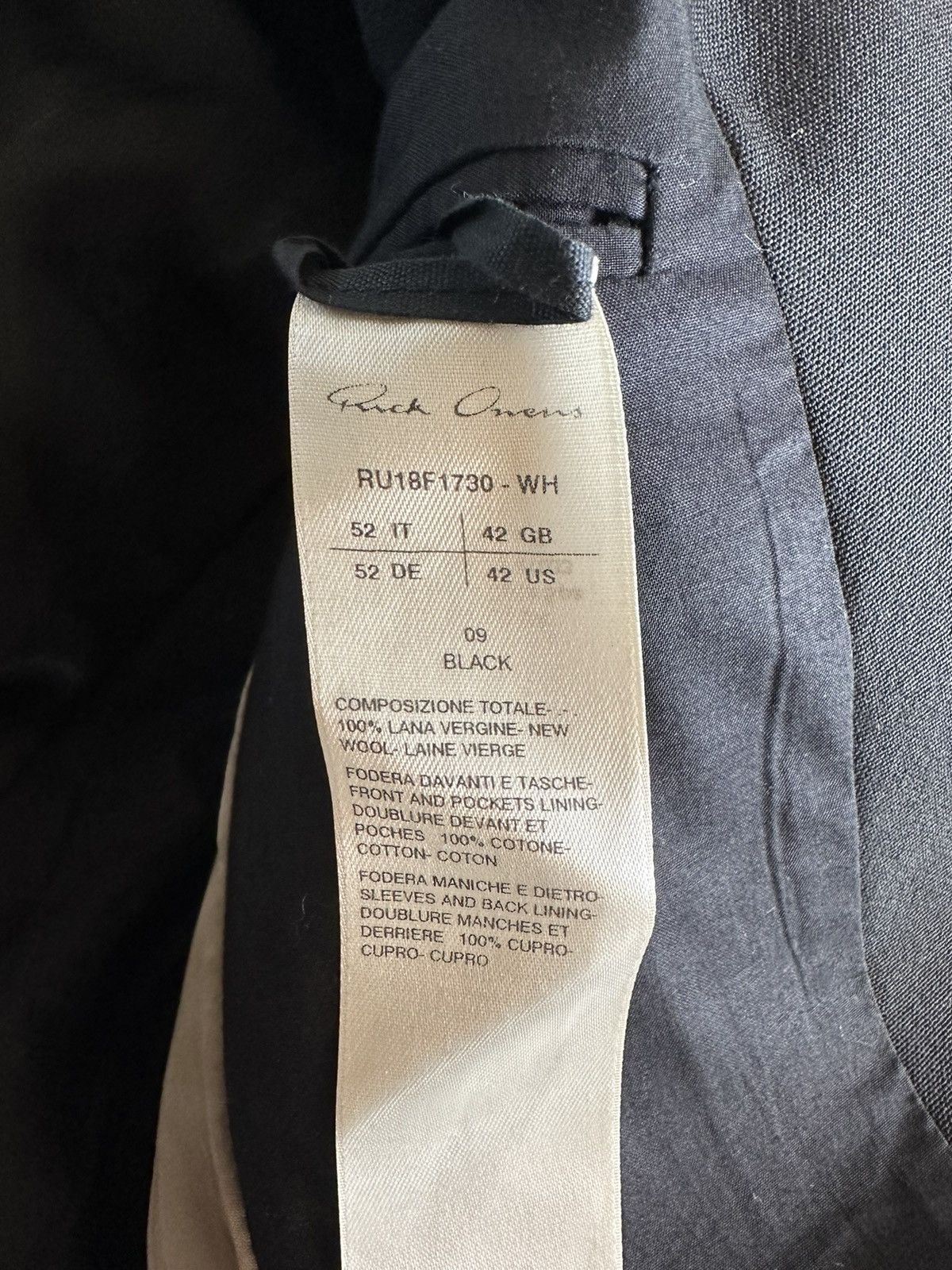 Rick Owens FW18 Wool Blazer (IT52) Size 40R - 4 Thumbnail