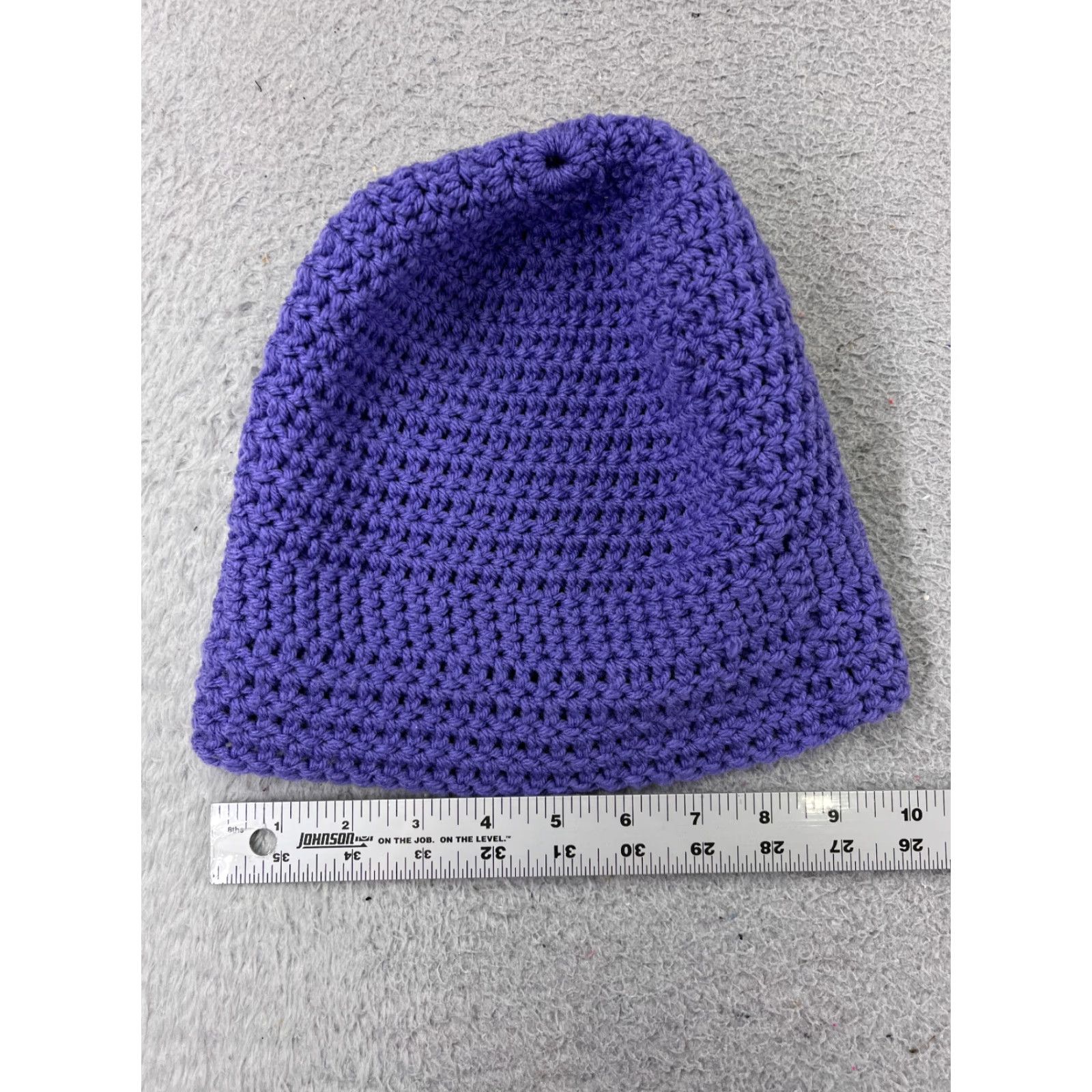 Vintage Handmade Purple Beanie One Size Adult Knit Acrylic Crochet Hat Unisex Adults Beanie Breathable Lightweight Winter Outdoor Ski Casual Travel Size ONE SIZE - 5 Thumbnail