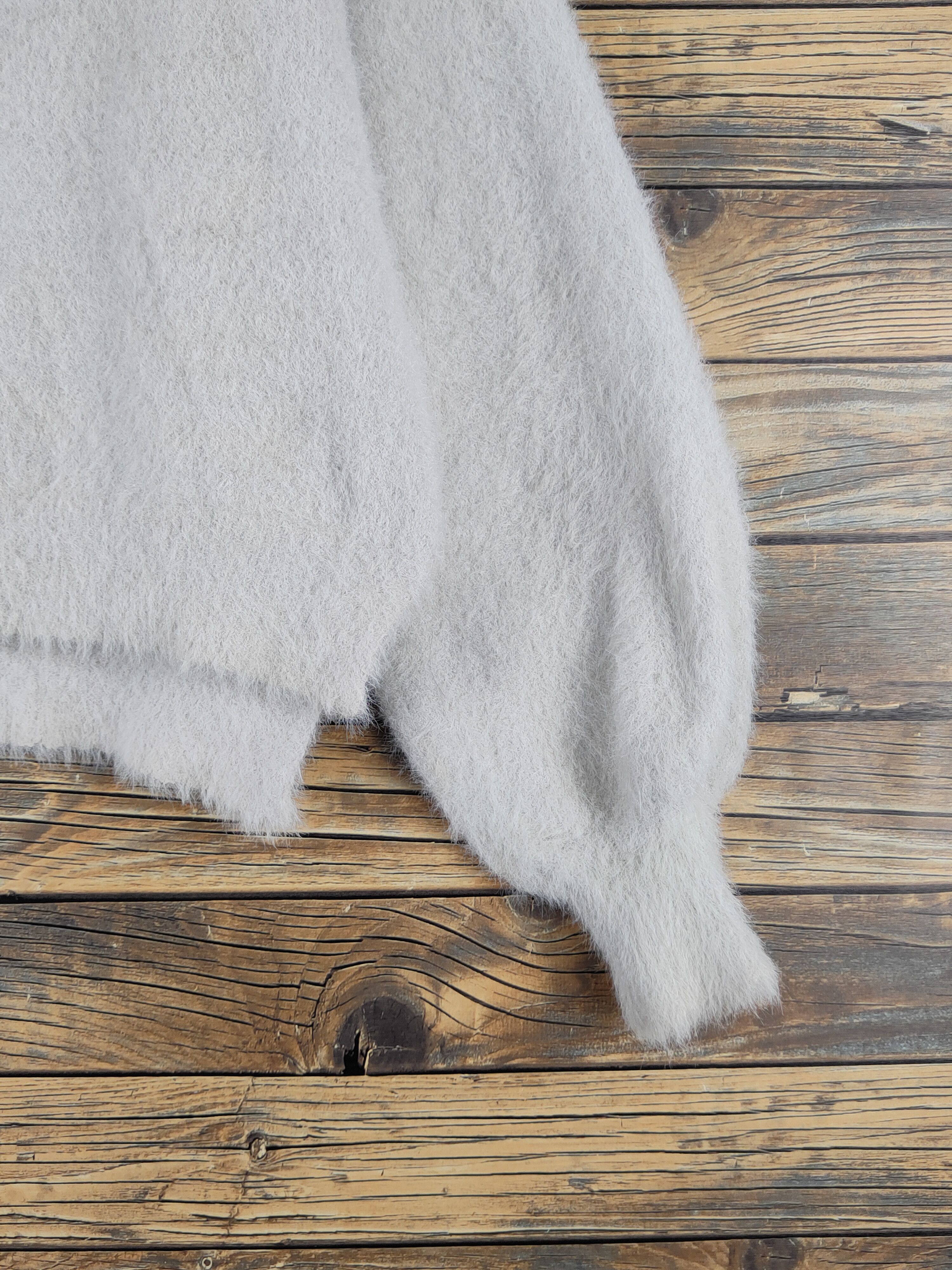 Japanese Brand Aces Femme Light Gray Shag Shaggy Fur Mohair Knitwear #W1196 Size M / US 6-8 / IT 42-44 - 6 Thumbnail