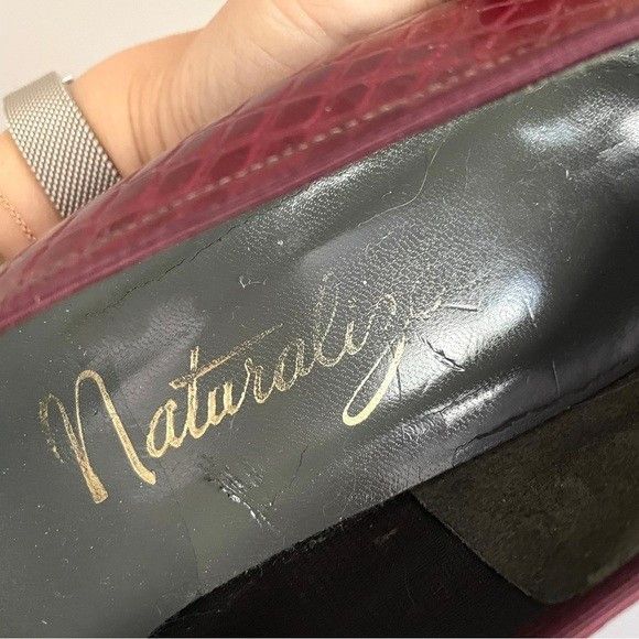 Vintage Vintage 80s Wine Red Almond Toe Leather Heels - 7.5 - 8 Size US 7.5 / IT 37.5 - 6 Thumbnail