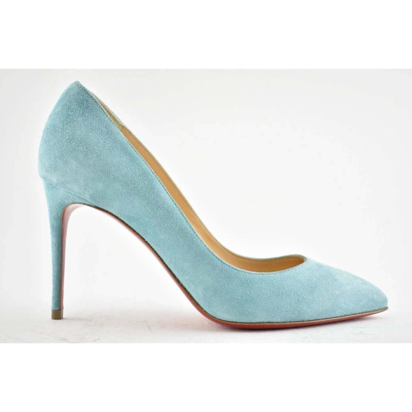 Christian Louboutin Christian Louboutin Pigalle Follies 85 Noumea Blue Suede Size US 7 / IT 37 - 2 Thumbnail
