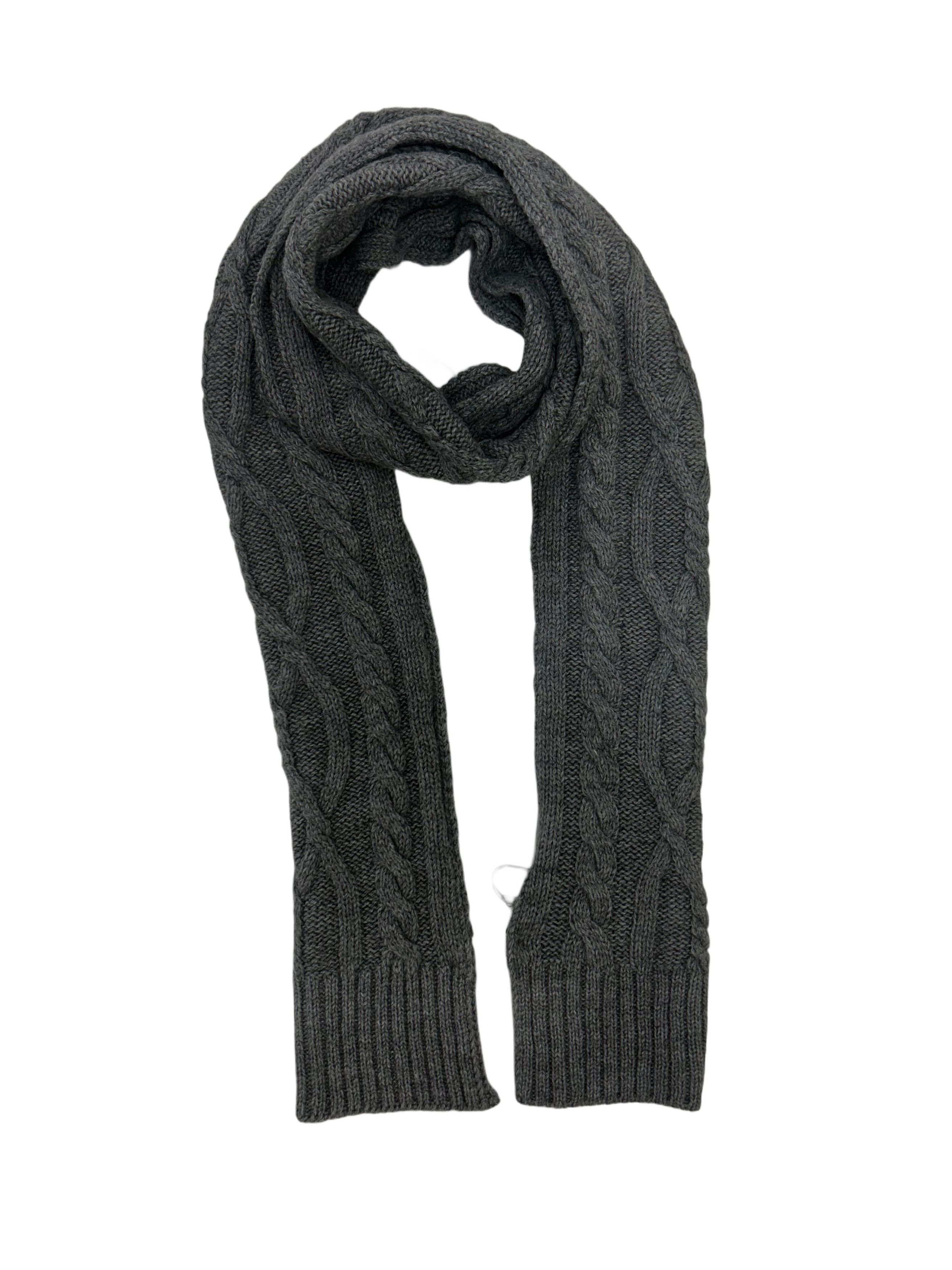 CLOSED Closed Grey Cable Knit Scarf Size ONE SIZE - 2 Thumbnail