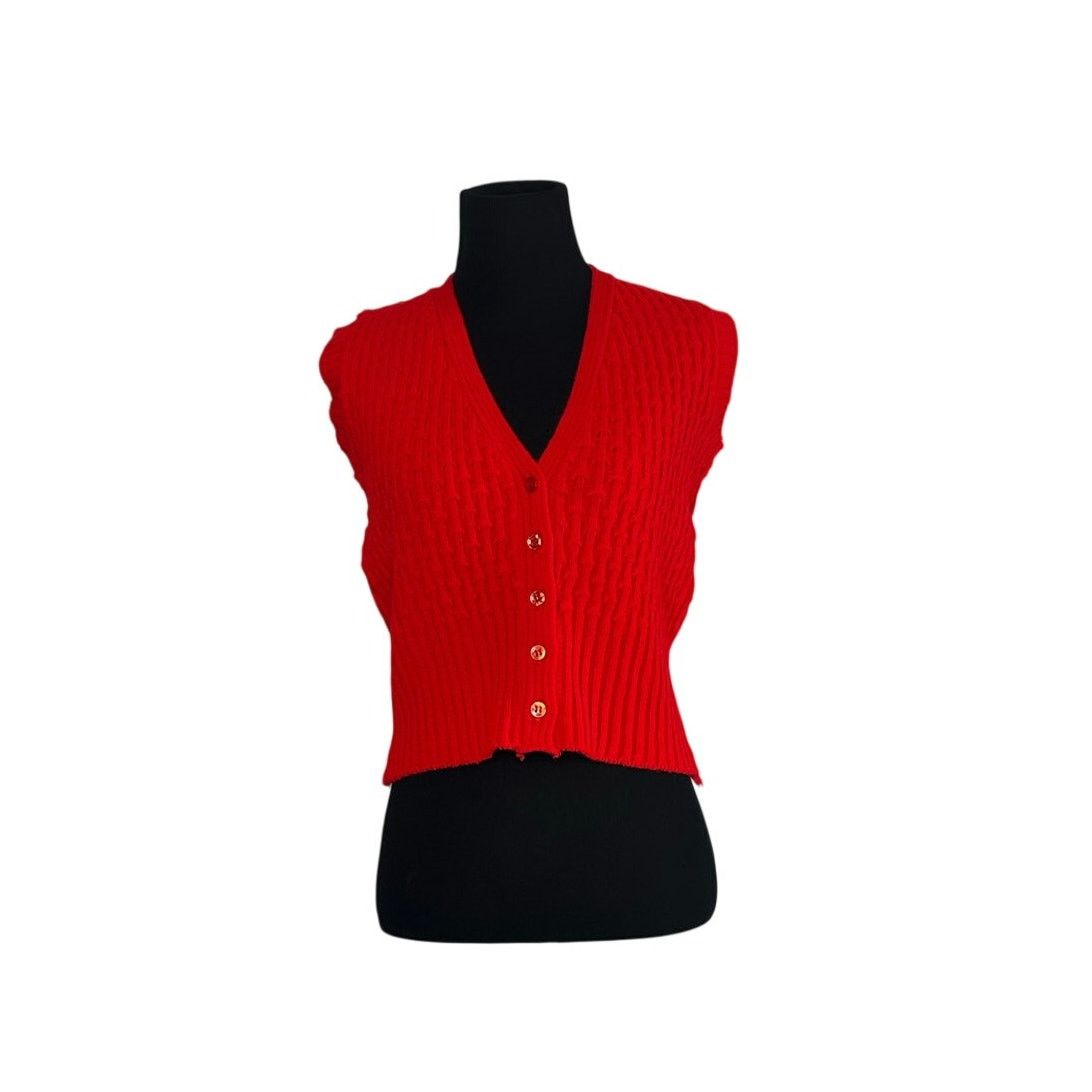 Vintage Vintage red buttoned sweater vest size Small Size S / US 4 / IT 40 - 11 Thumbnail