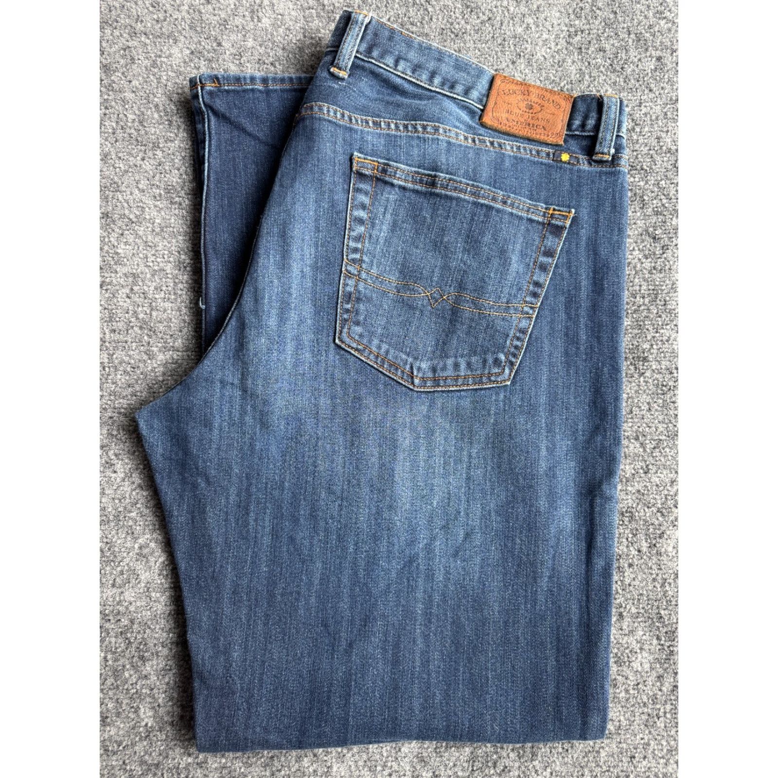 Lucky Brand Lucky Brand 361 Vintage Straight Jeans Men 40x32 Blue Denim Stretch Easy Care Whiskers 40 in Inseam Jeans Mens Vintage 361 Straight Blue Denim 40×32 Size US 40 / EU 56 - 2 Thumbnail