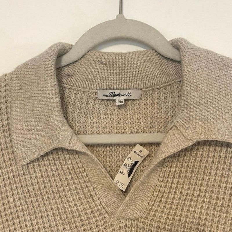 Madewell NWT Madewell Johnny-Collar Sweater Polo Waffle Knit Size XS Size US XS / EU 42 / 0 - 4 Thumbnail