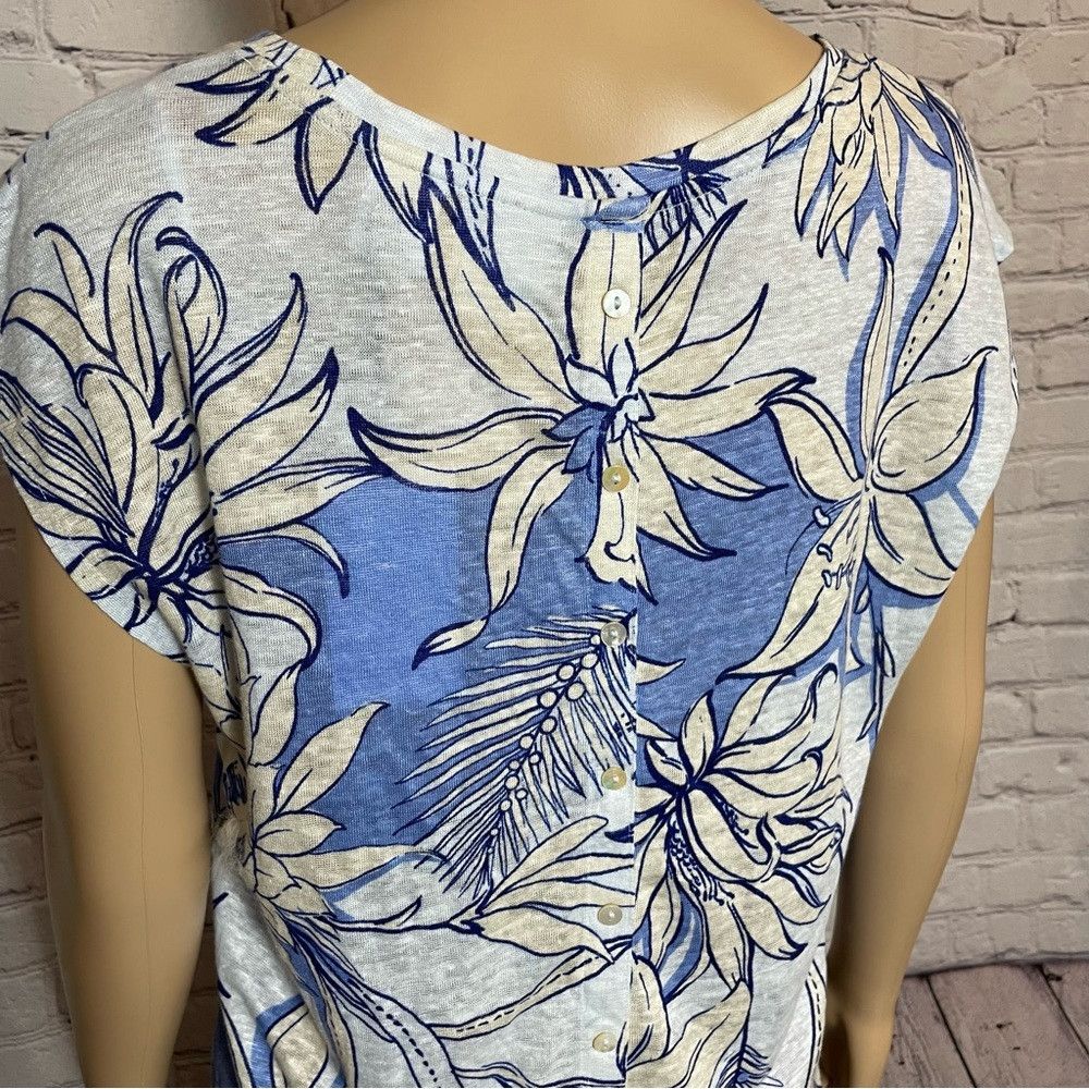 Halston NWT New Halston Floral Linen Knit Sleeveless Back Button To Size M / US 6-8 / IT 42-44 - 6 Thumbnail