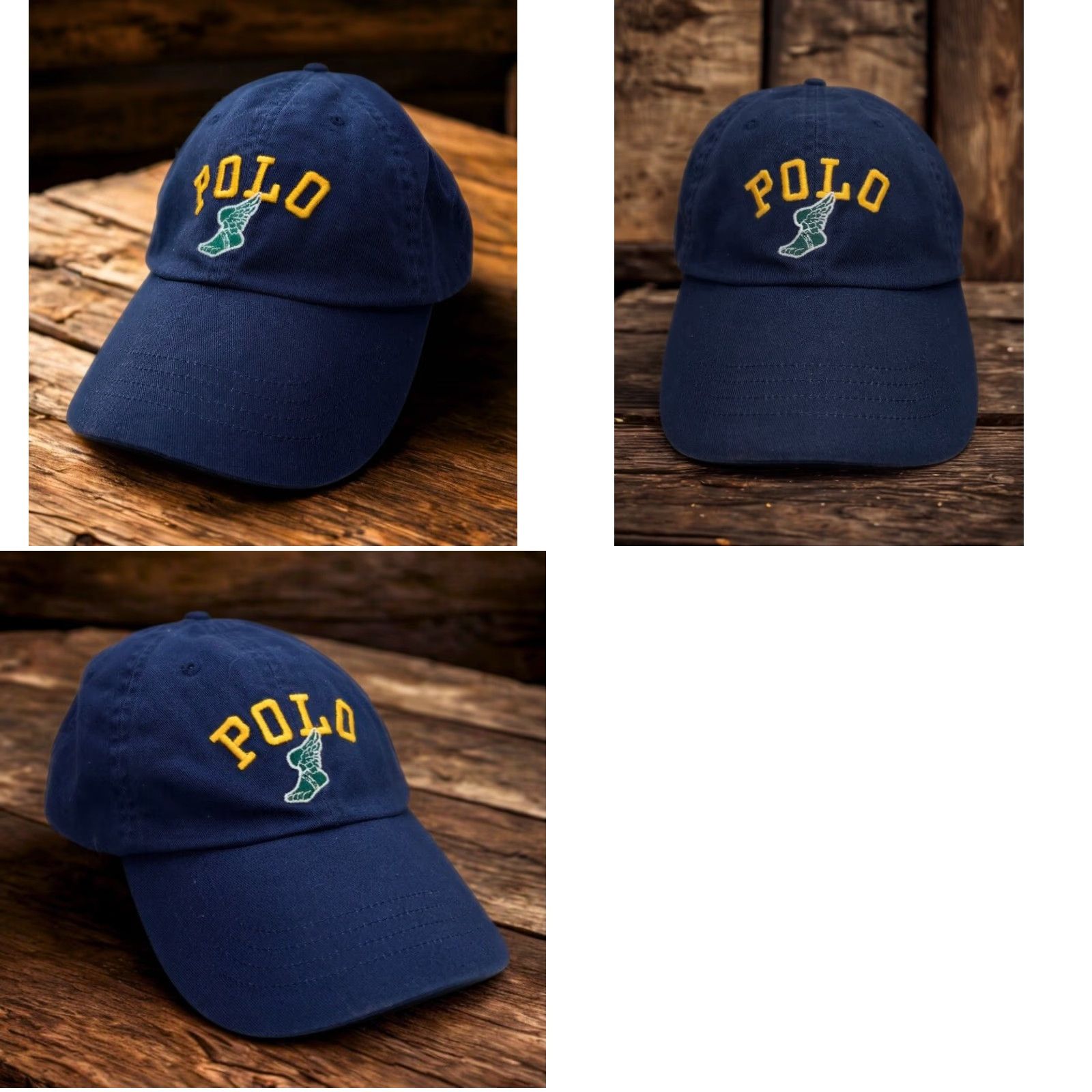 Polo Ralph Lauren VINTAGE Polo Ralph Lauren P-Wing Cap Unisex Adults One Size Navy Adjustable Leather Strap EUC Rare Size US M / EU 48-50 / 2 - 9 Thumbnail