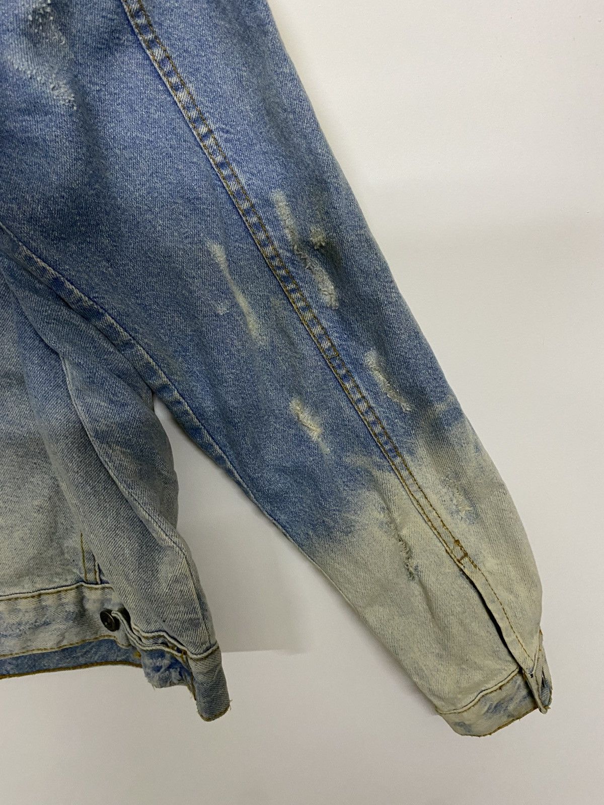 Zara Distressed Style Zara Man Blue Faded Denim Jacket Size US XL / EU 56 / 4 - 12 Thumbnail