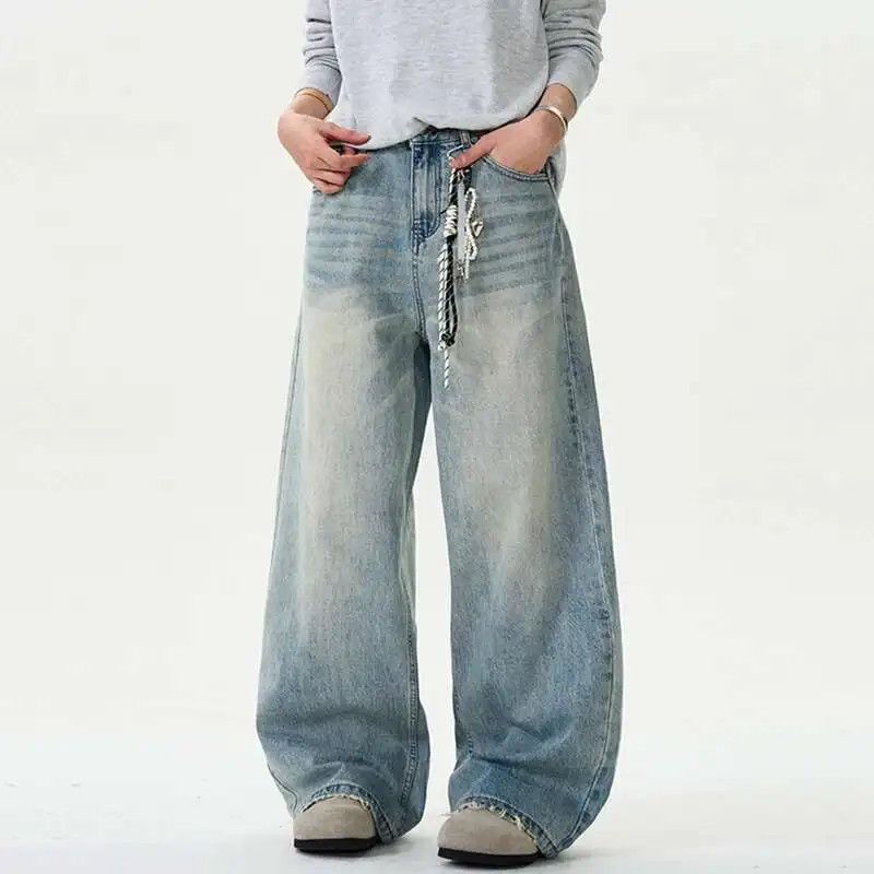 Japanese Brand Light Blue Wide Leg Vintage Style Denim Jeans Size US 32 / EU 48 - 4 Thumbnail