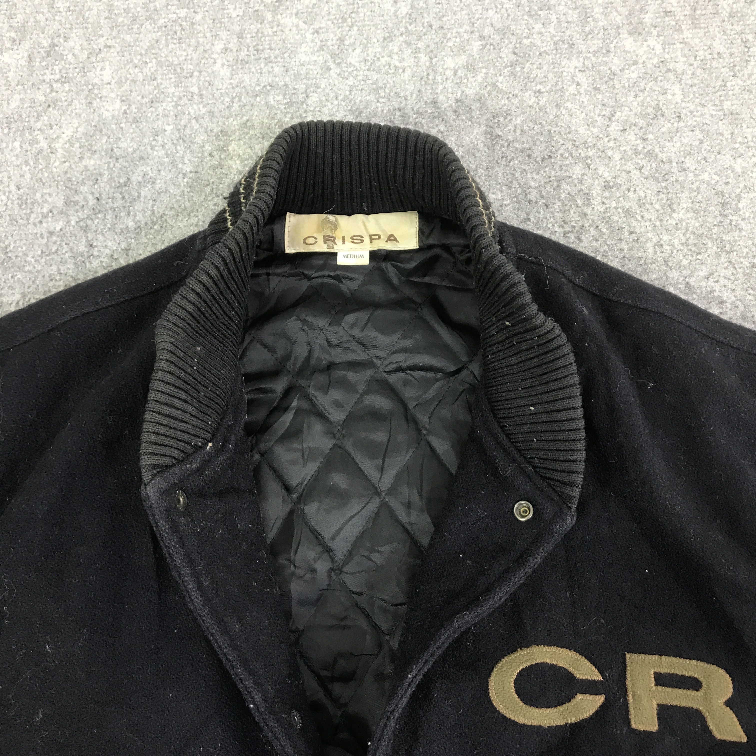 Japanese Brand VTG CRISPA VARSITY SLEEVE LEATHER JACKET K123B12 Size US M / EU 48-50 / 2 - 9 Thumbnail