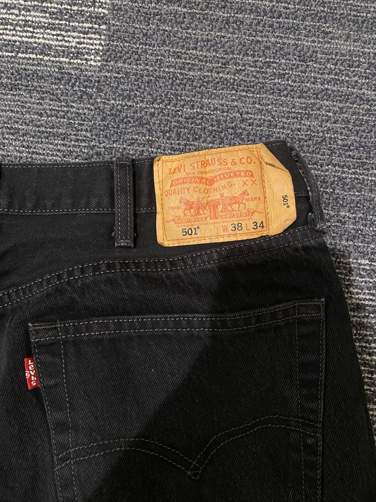 Levi's × Vintage Vintage Levis 501 Jeans 38x34 Black 90s Denim Skater Punk Size US 38 / EU 54 - 5 Thumbnail