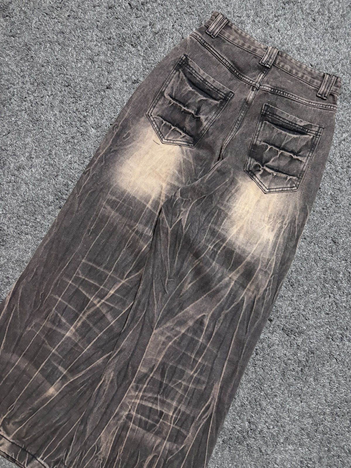 Jean × Vintage Vintage very rare wide super baggy thunder brown jeans Size US 29 - 13 Thumbnail
