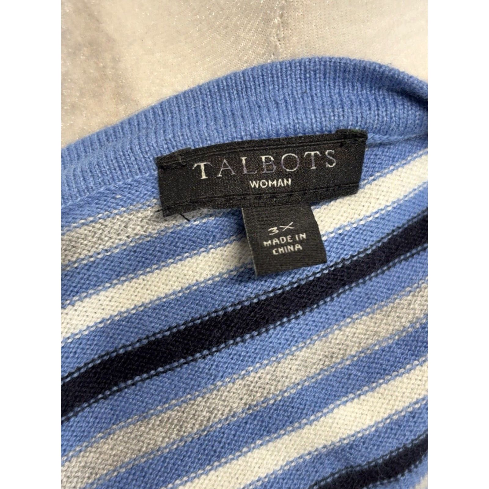 Talbots VINTAGE Talbots Plus Size Sleeveless Sweater Womens Knit Striped Pullover Casual Business 3X Size XXL / US 16-18 / IT 52-54 - 5 Thumbnail