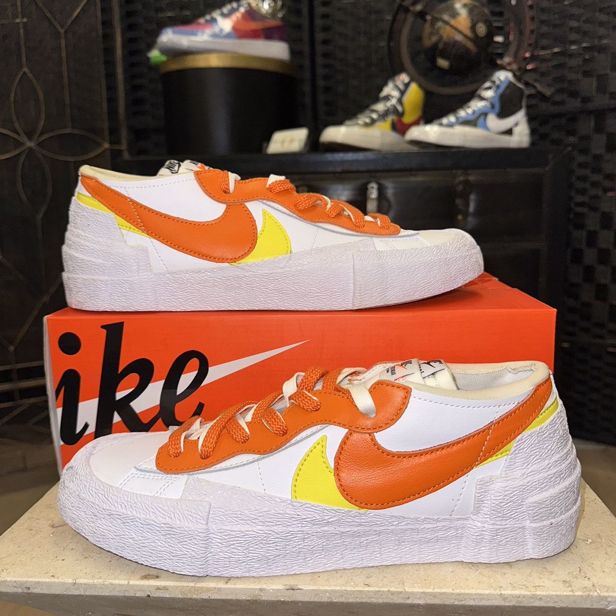 Nike Size 9.5 - Nike Blazer Low Sacai Magma Orange DD1877-100