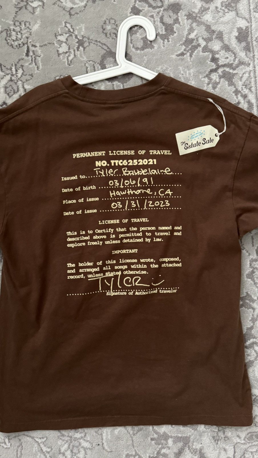 Golf Wang Golf Wang Call Me If You Get Lost Tee Brown L Size US L / EU 52-54 / 3 - 4 Thumbnail