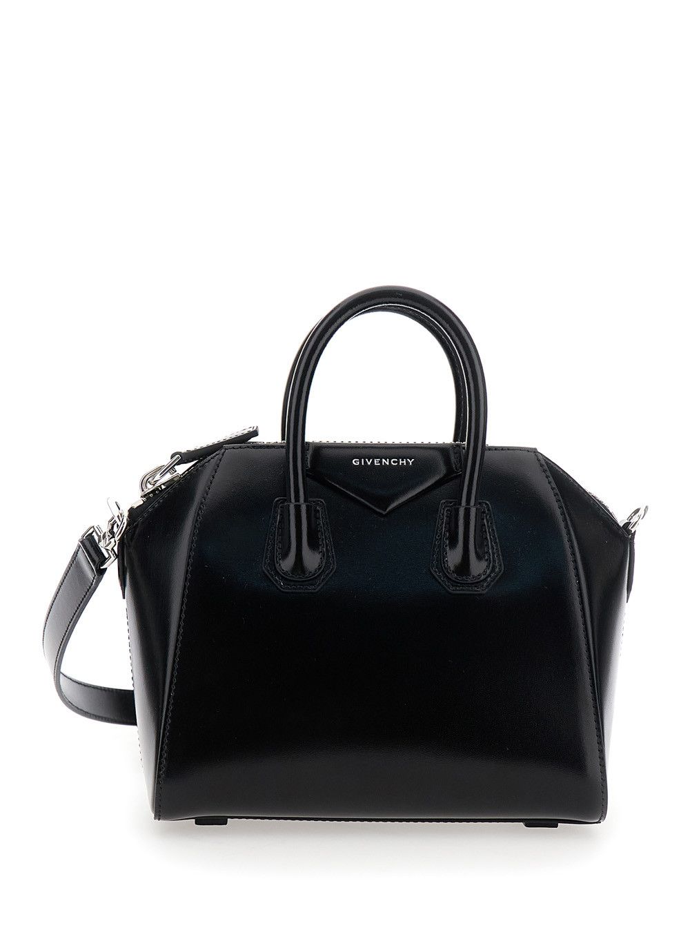 Givenchy Black Small Handbag 'Antigona' with Laminated Logo in Leather for Women Size ONE SIZE - 1 Thumbnail