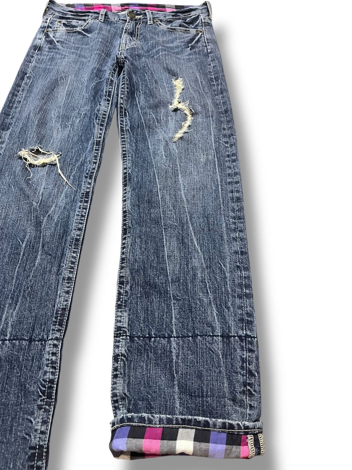 If Six Was Nine Vintage Japanese Brand Whiskers Grunge Distressed Denim Size US 31 - 4 Thumbnail